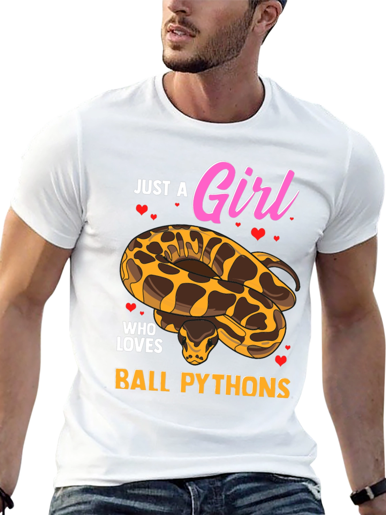 Black Just a Girl Who Loves Ball Pythons T-Shirt view 13