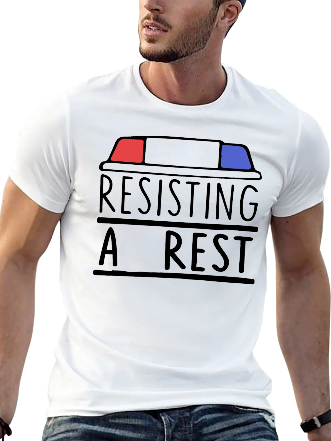 Black Resisting Arrest T-Shirt - Funny Slogan Tee view 13