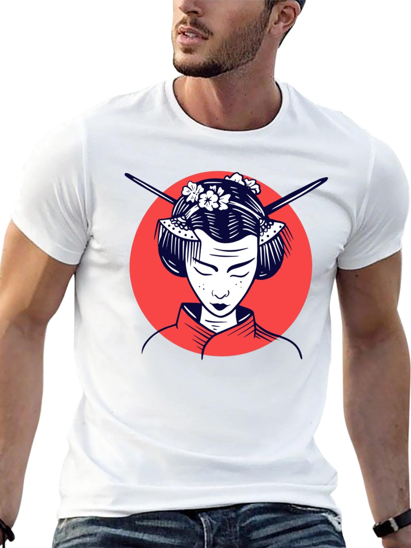 Black Geisha Graphic Tee - Stylish Unisex T-Shirt view 13