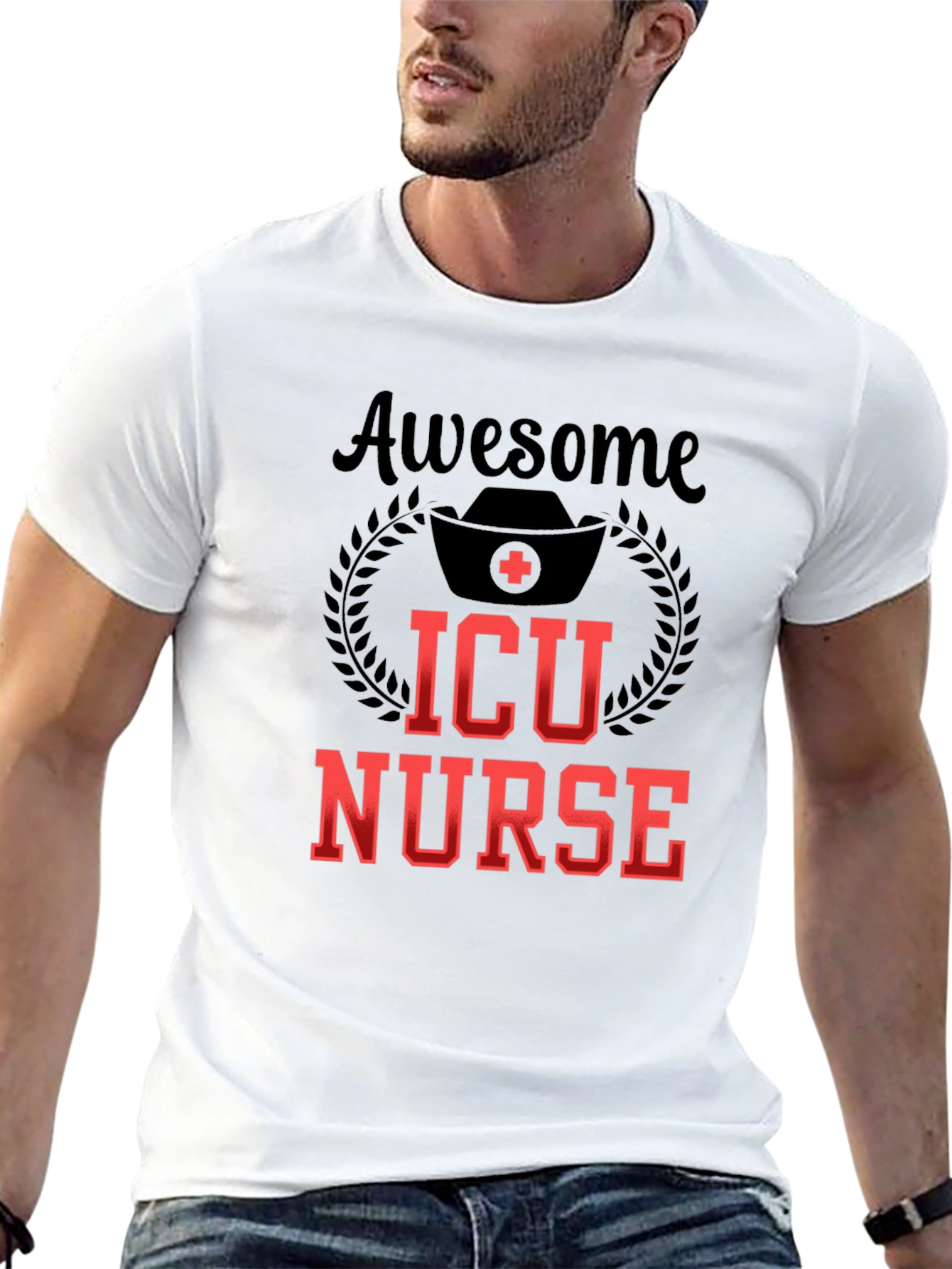 Awesome ICU Nurse Graphic Tee - Black - 13