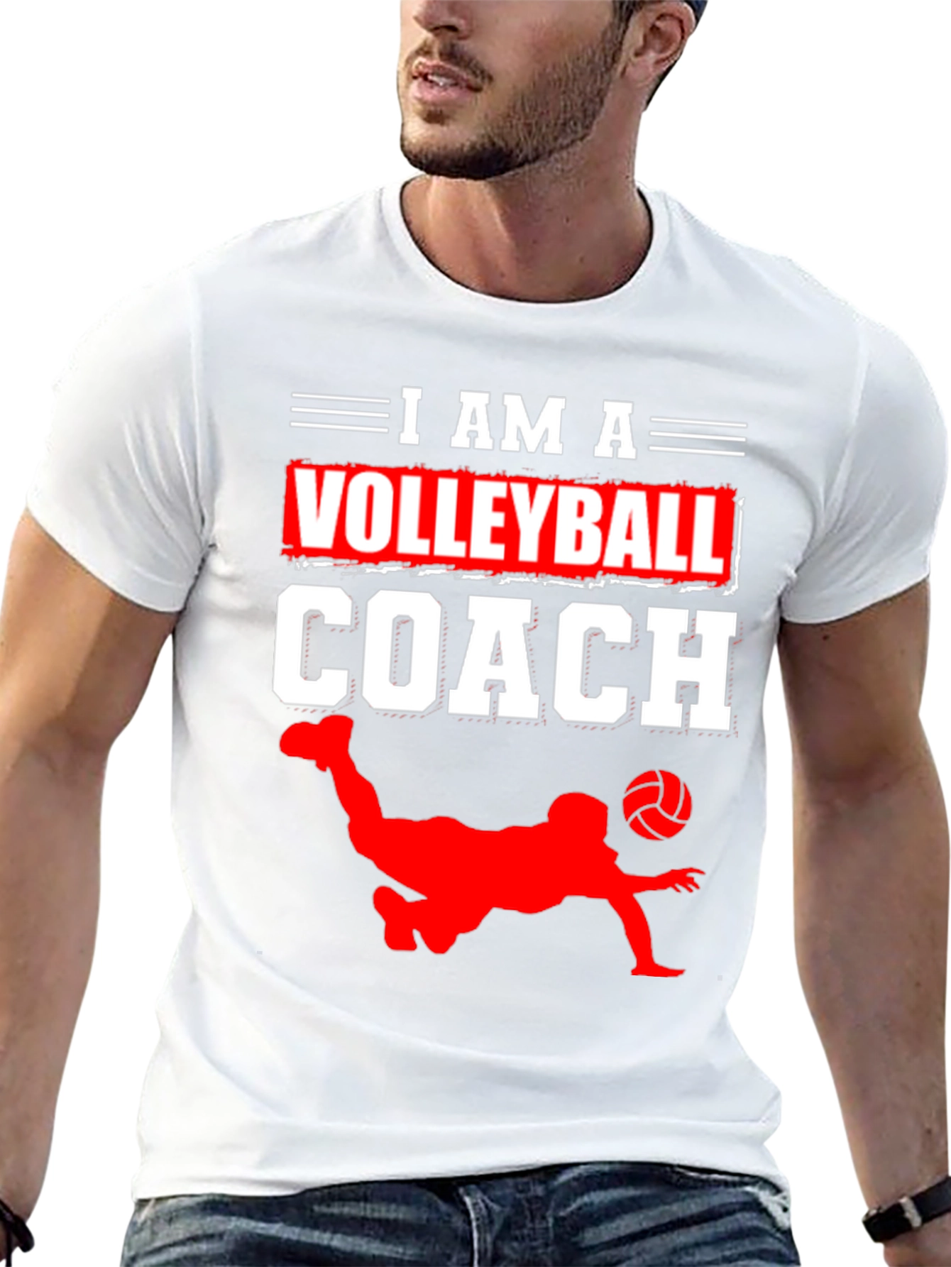 Black Volleyball Coach Graphic Tee - Black Cotton T-Shirt view 13
