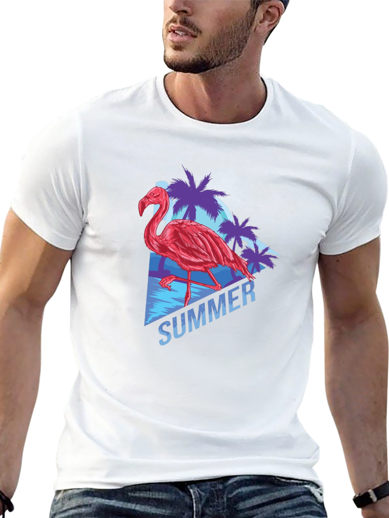 Black Summer Flamingo T-Shirt - Tropical Vibes view 13