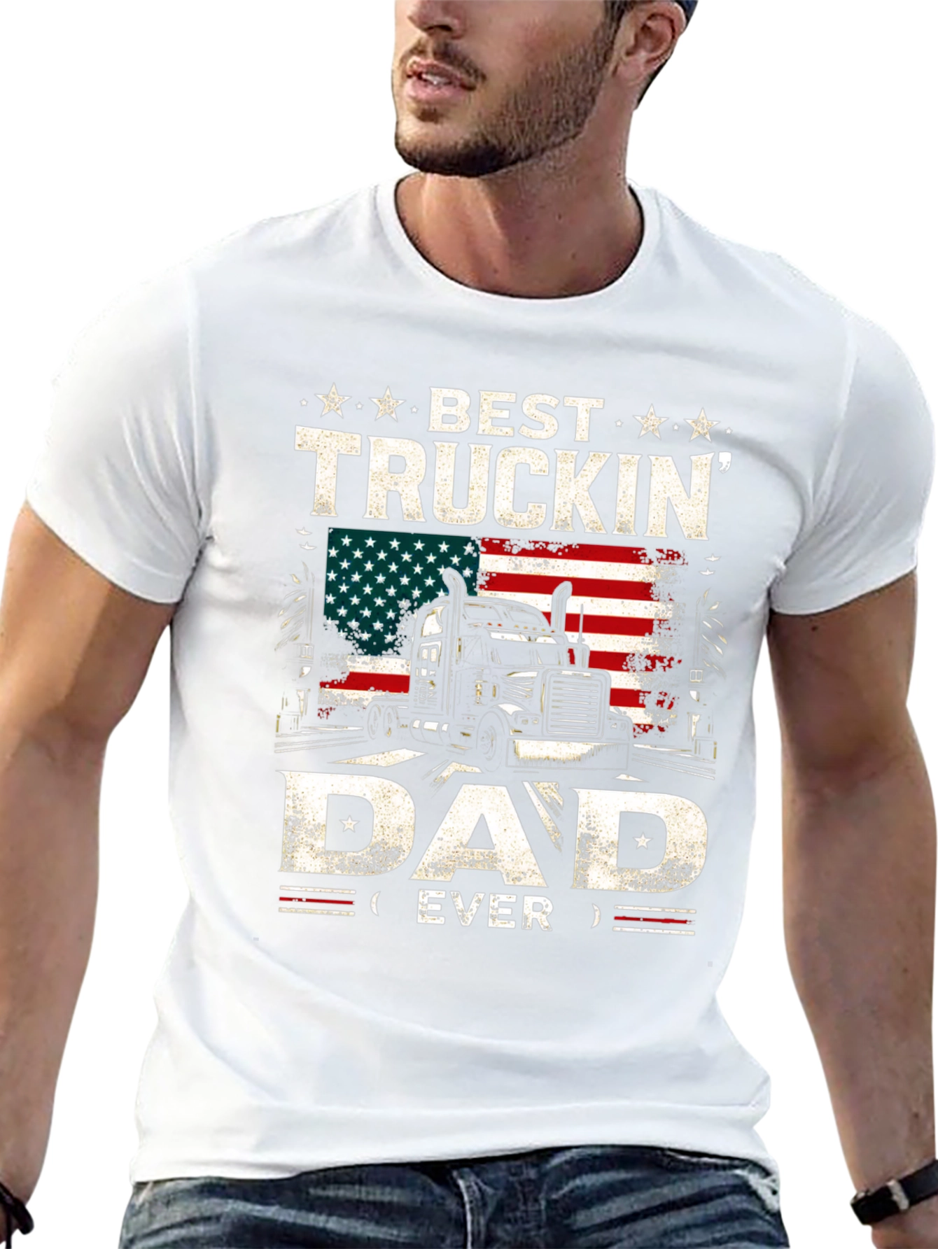 Black Best Truckin' Dad Ever T-Shirt view 13