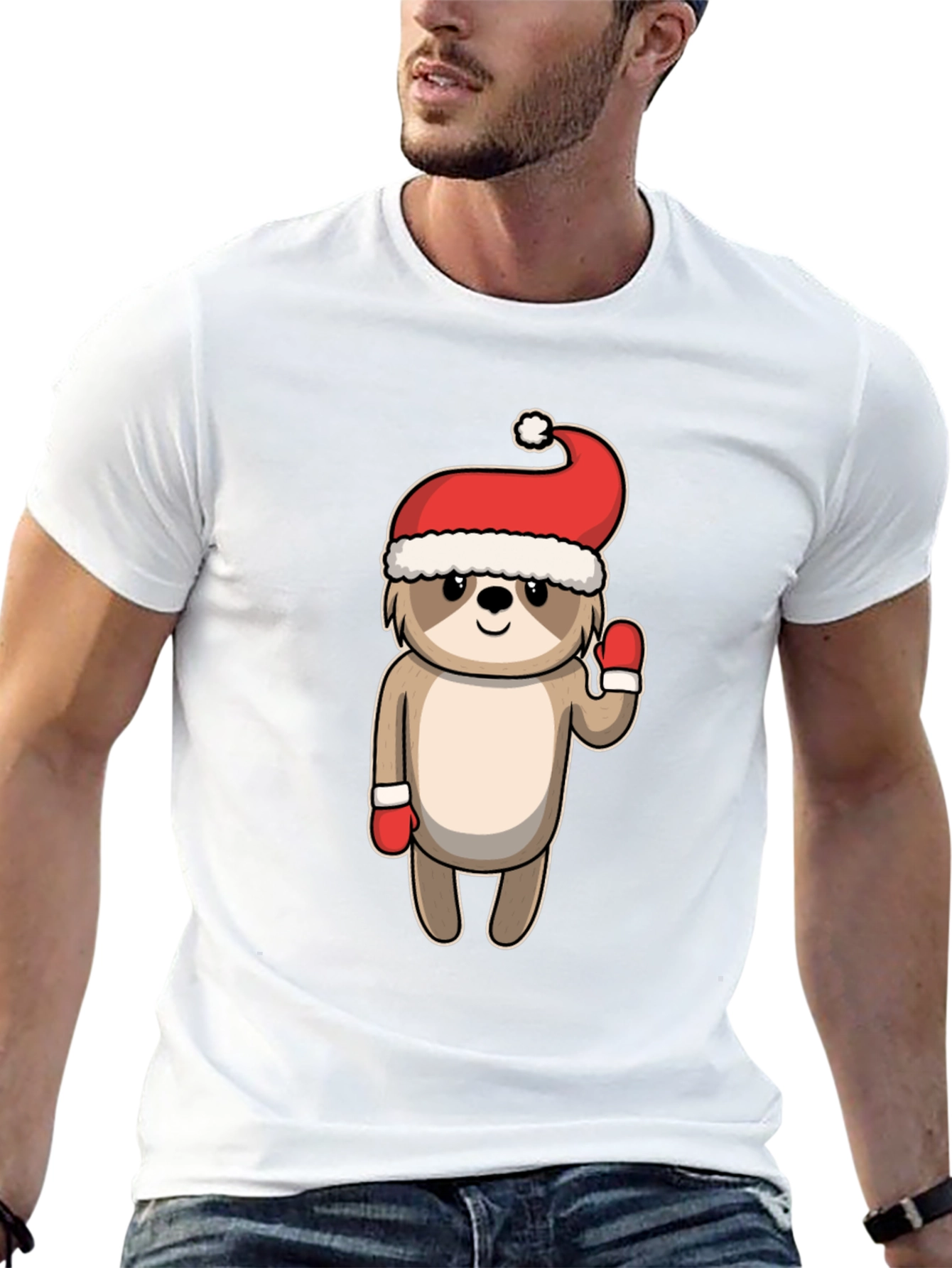 Black Festive Sloth Tee - Holiday Cheer view 13