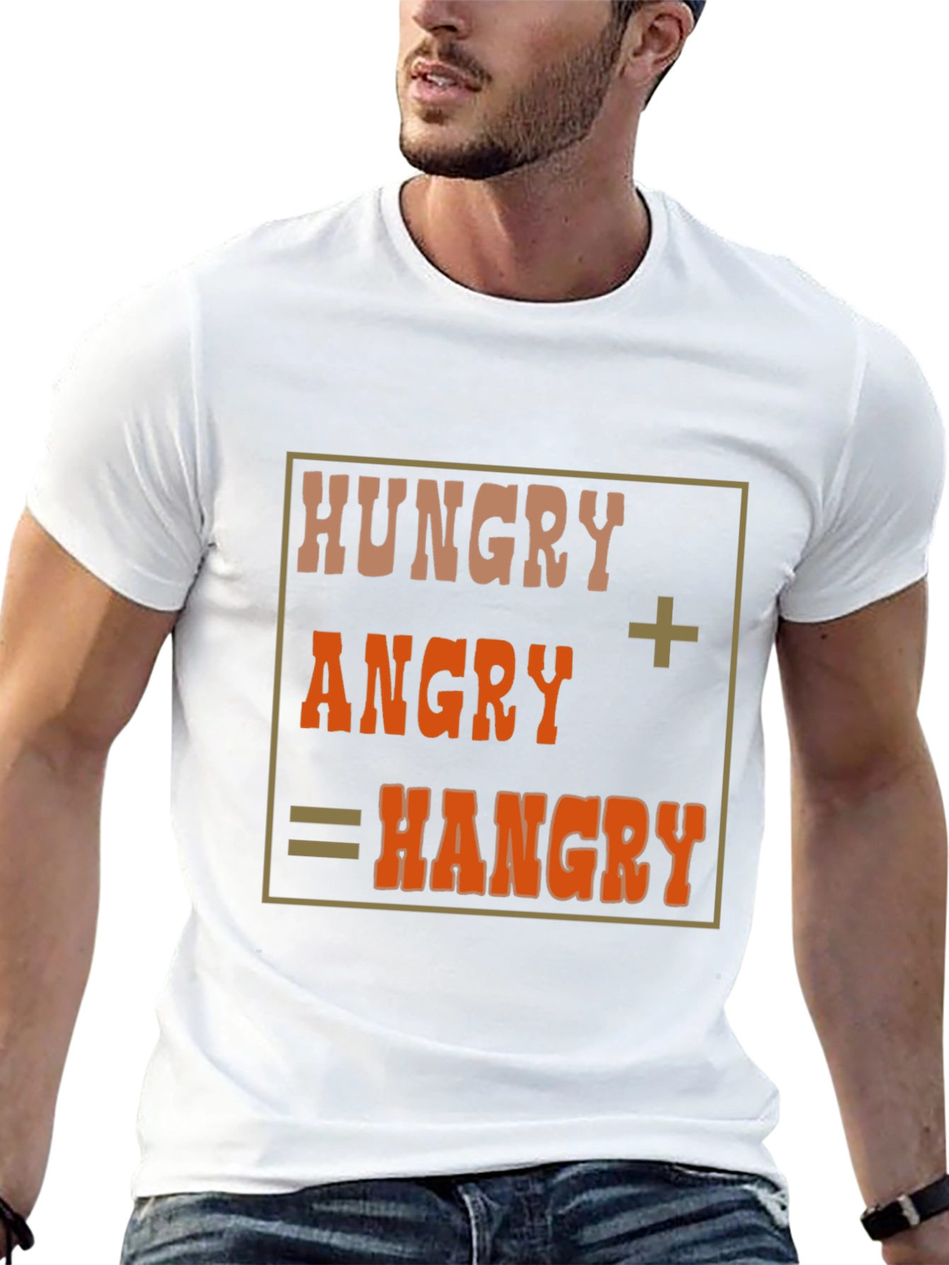 Black Hangry T-Shirt - Funny Hungry Angry Tee view 13