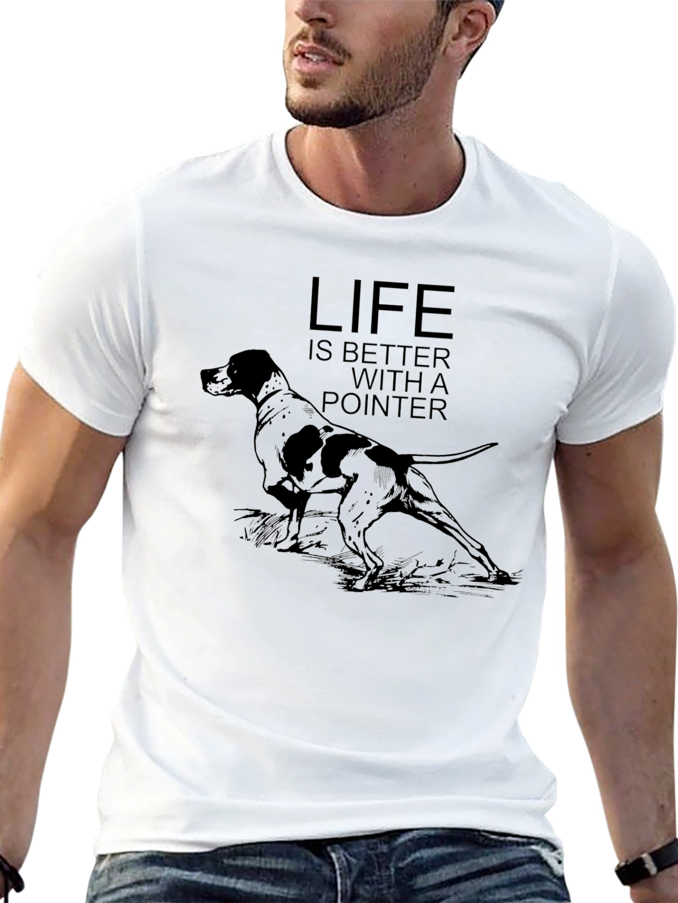 Black Life Is Better With A Pointer Dog Graphic T-Shirt view 13