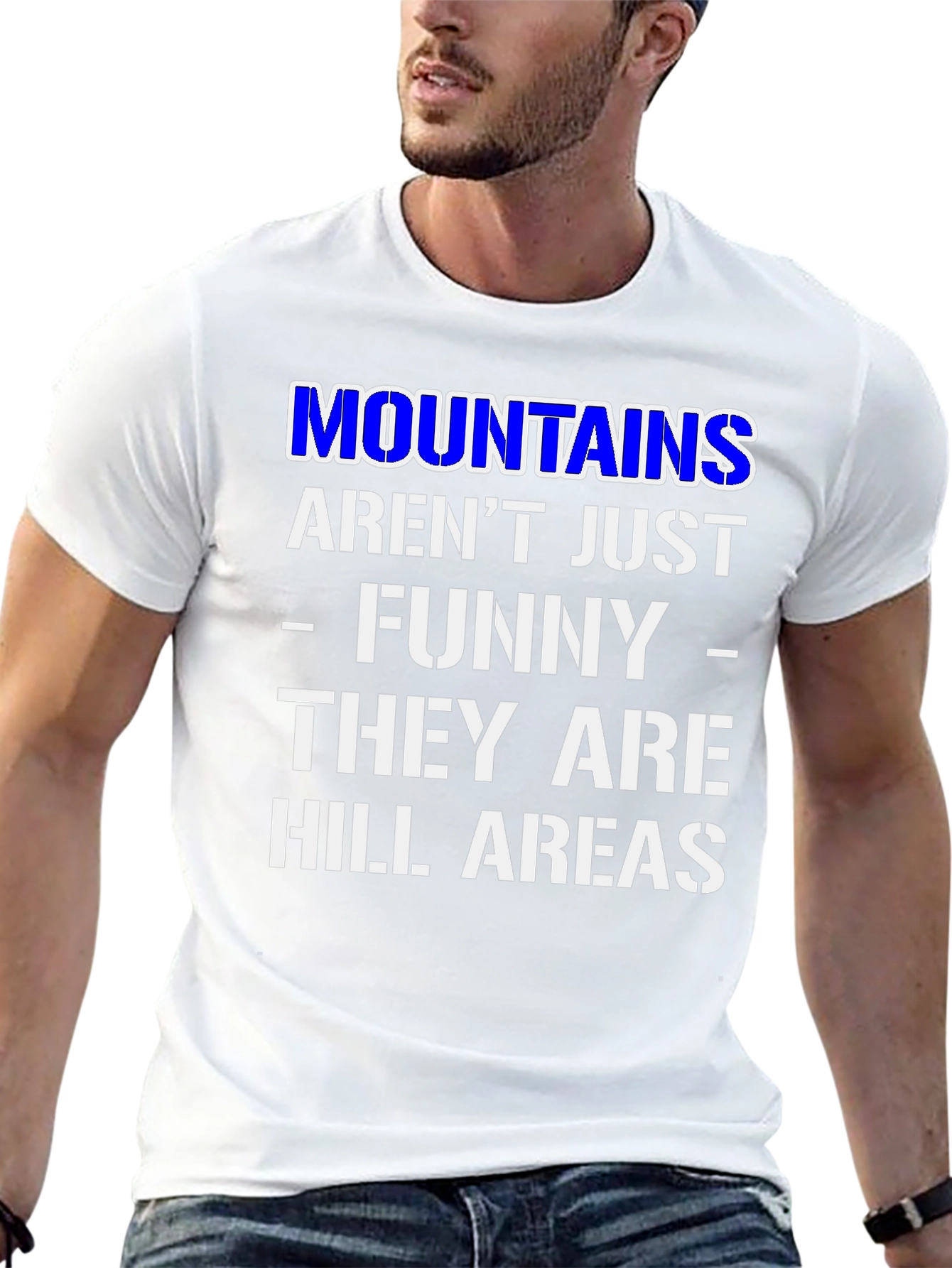 Black Funny Mountains Hill Areas Black T-Shirt view 13