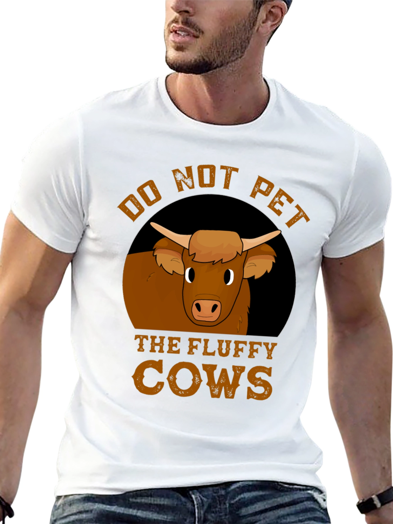 Black Do Not Pet the Fluffy Cows T-Shirt view 13