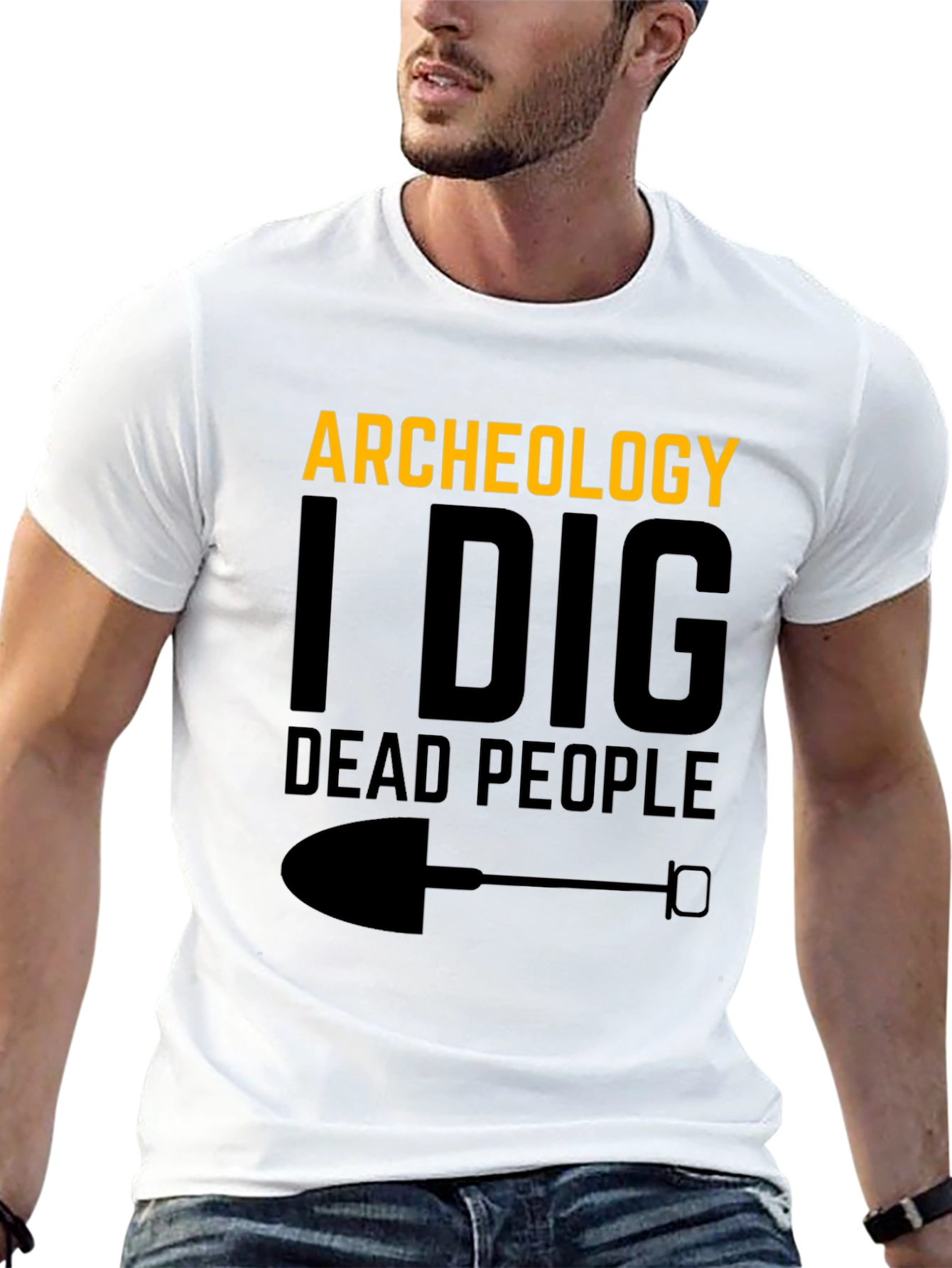 Black Archeology I Dig Dead People Black Graphic Tee view 13