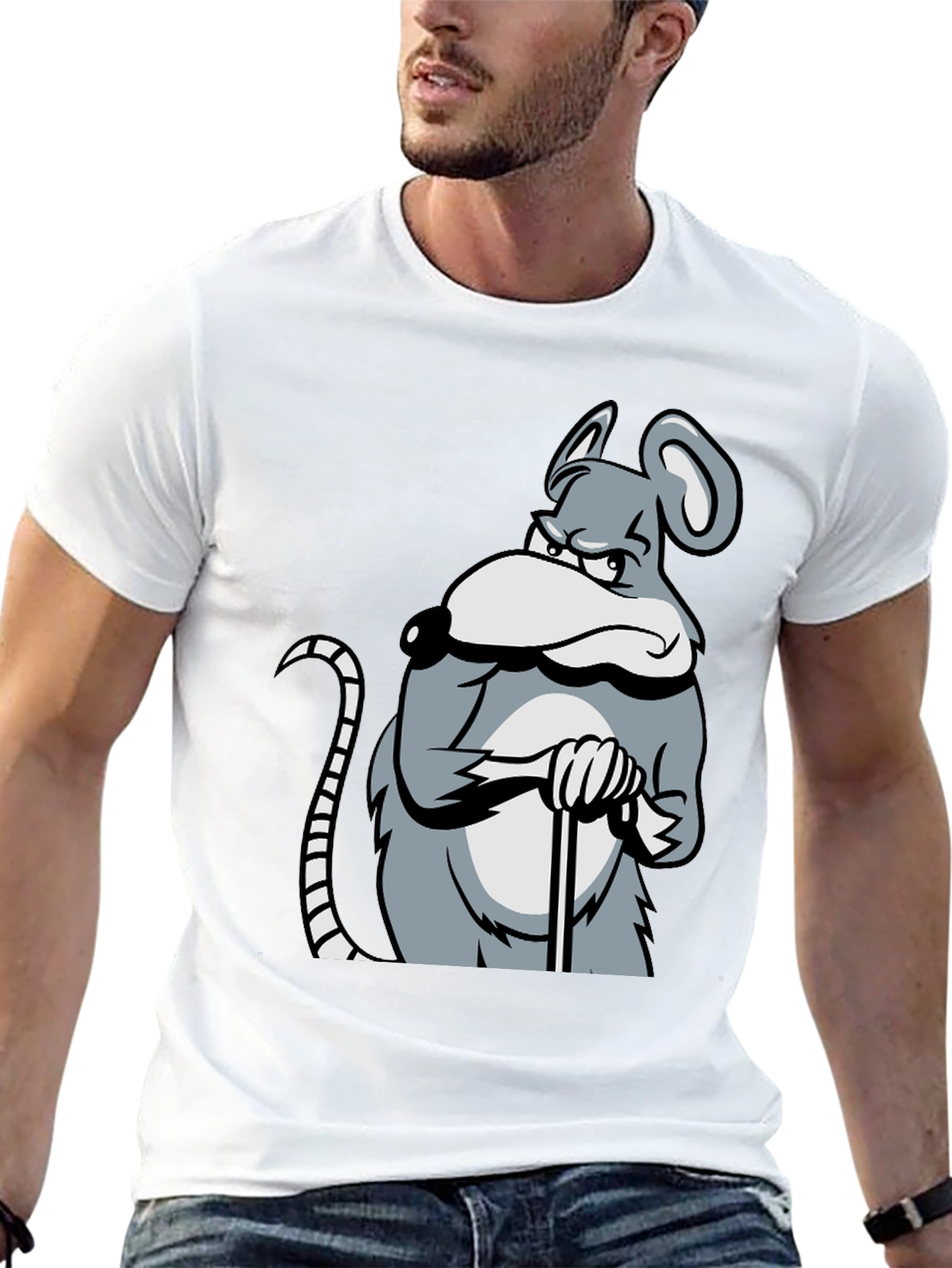 Black Grumpy Mouse Graphic T-Shirt - Black view 13