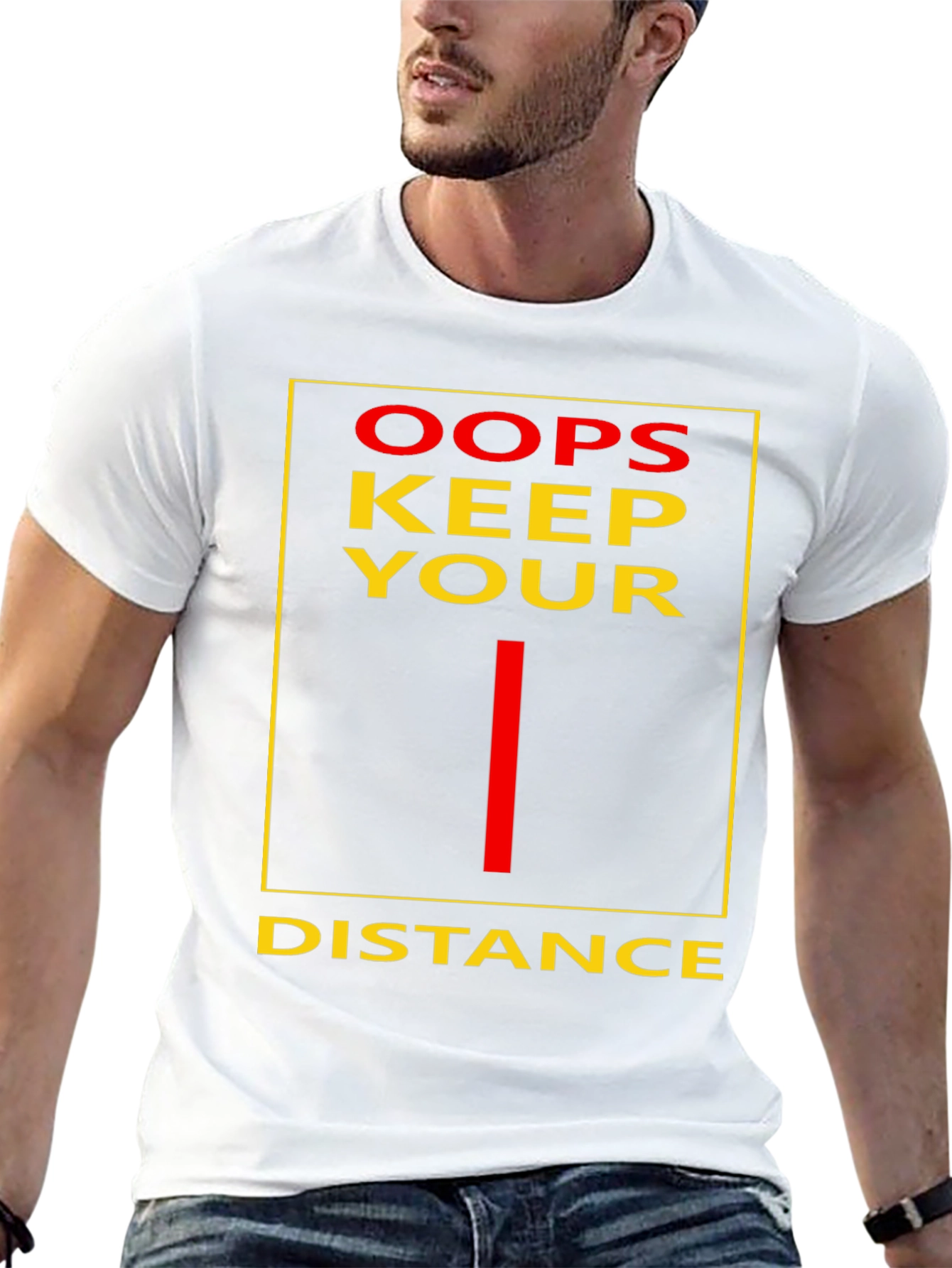 Black Oops Keep Your Distance Graphic Tee view 13