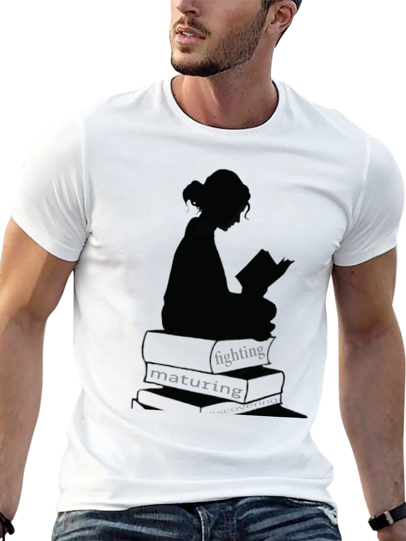 Black Bookworm Graphic Tee - Read, Fight, Mature view 13