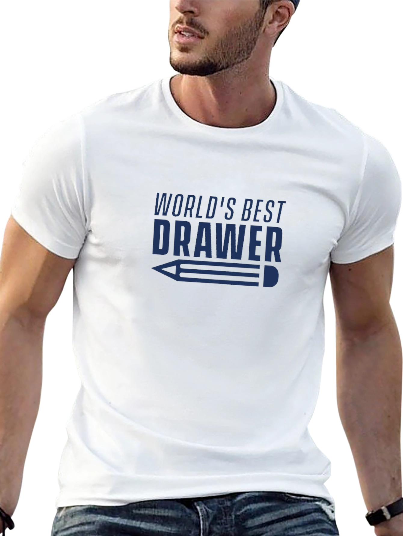 Black World's Best Drawer T-Shirt - Fun Gift for Artists! view 13