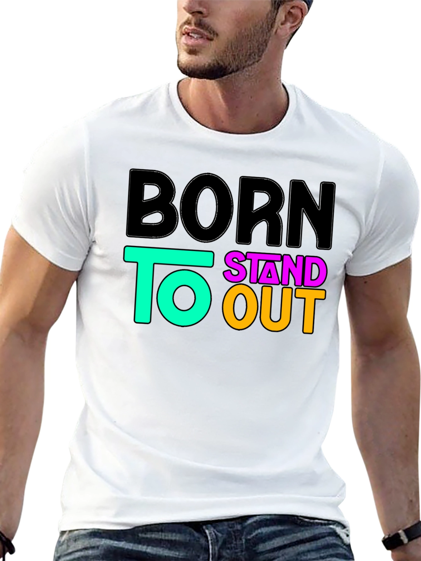 Black Born to Stand Out Graphic Tee - Black view 13