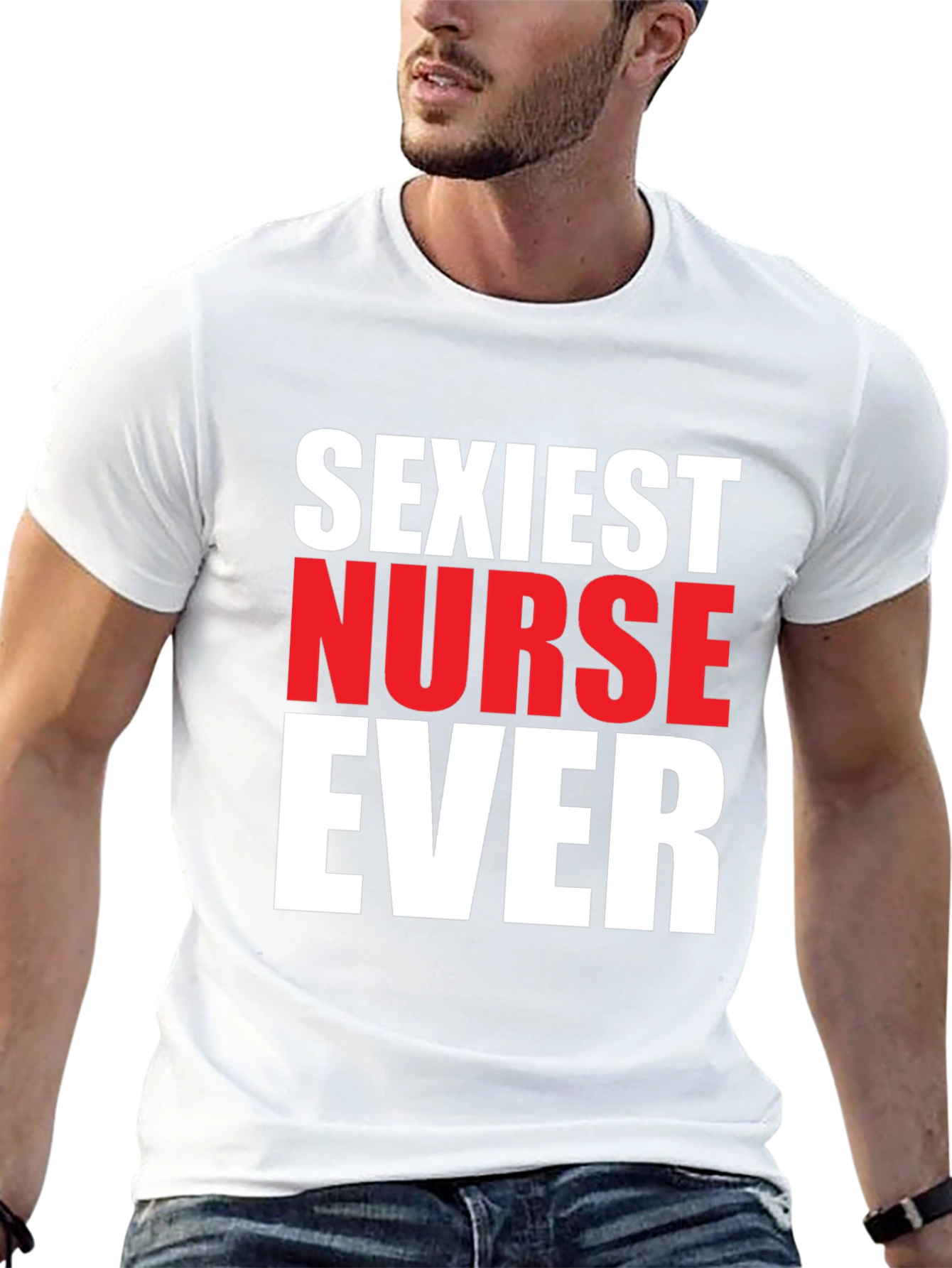 Black Sexiest Nurse Ever Graphic Tee - Black Cotton view 13