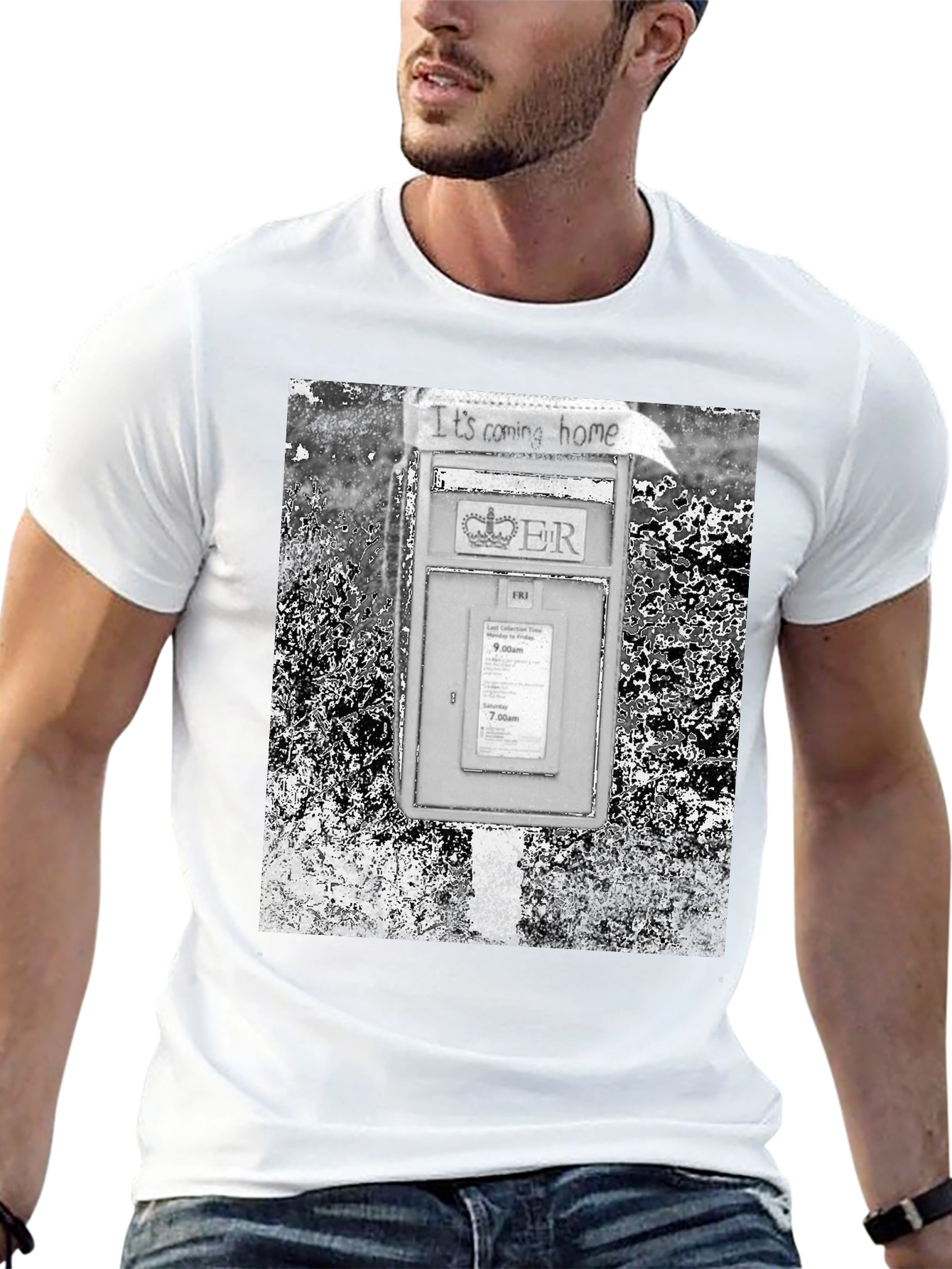 Black Retro British Mailbox T-Shirt view 13