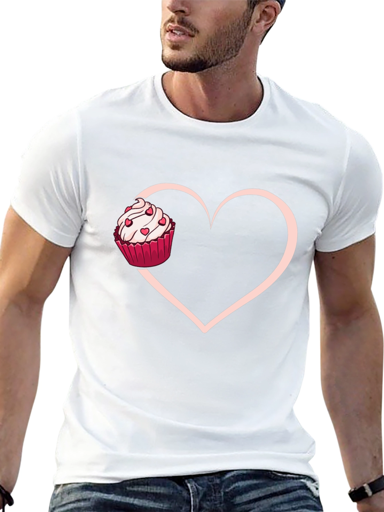 Black Cupcake Heart Graphic Tee - Sweet Love T-Shirt view 13