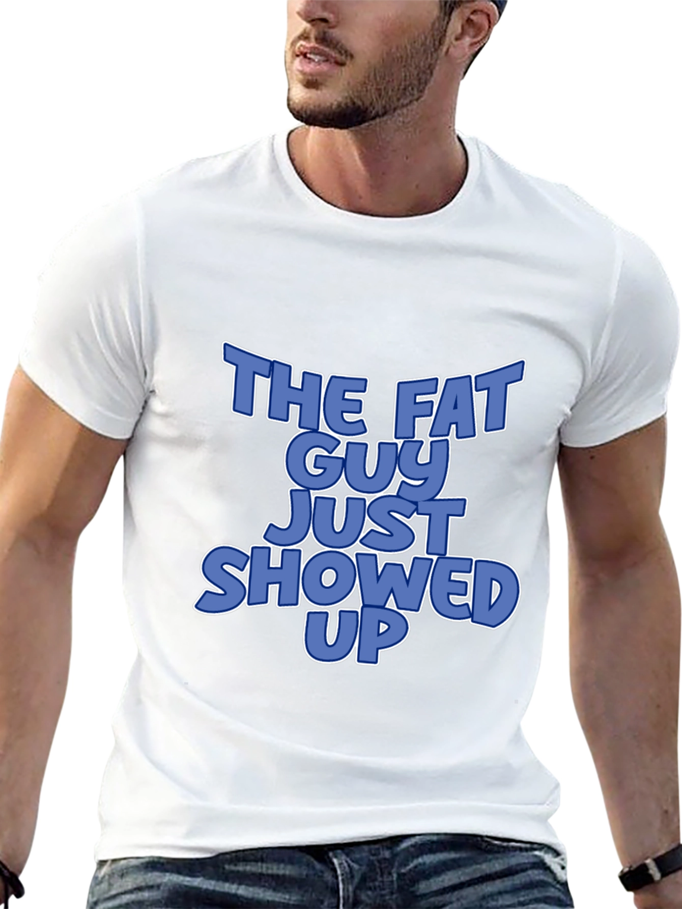 Black The Fat Guy Just Showed Up Graphic T-Shirt view 13