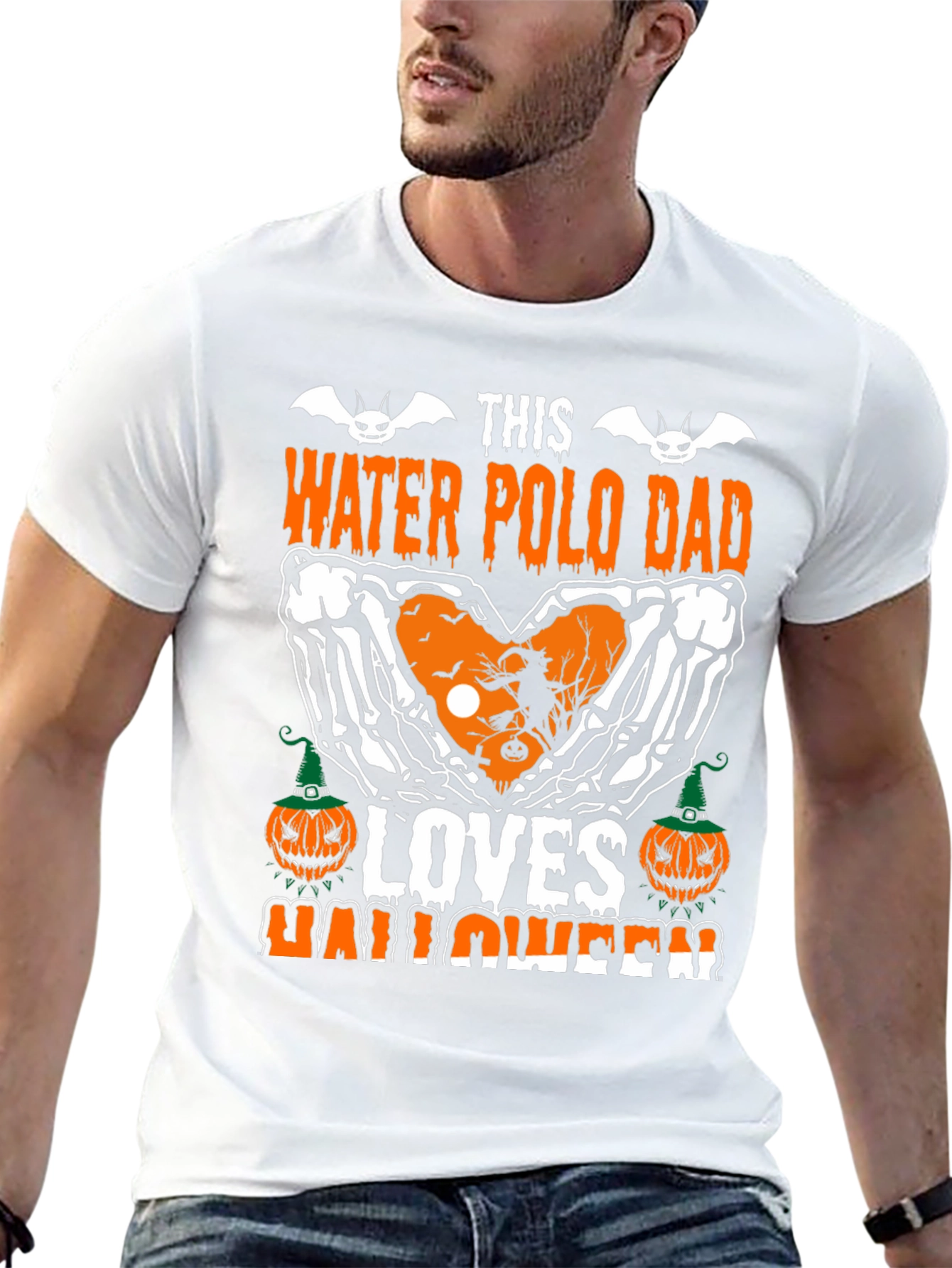 Black Water Polo Dad Halloween T-Shirt view 13