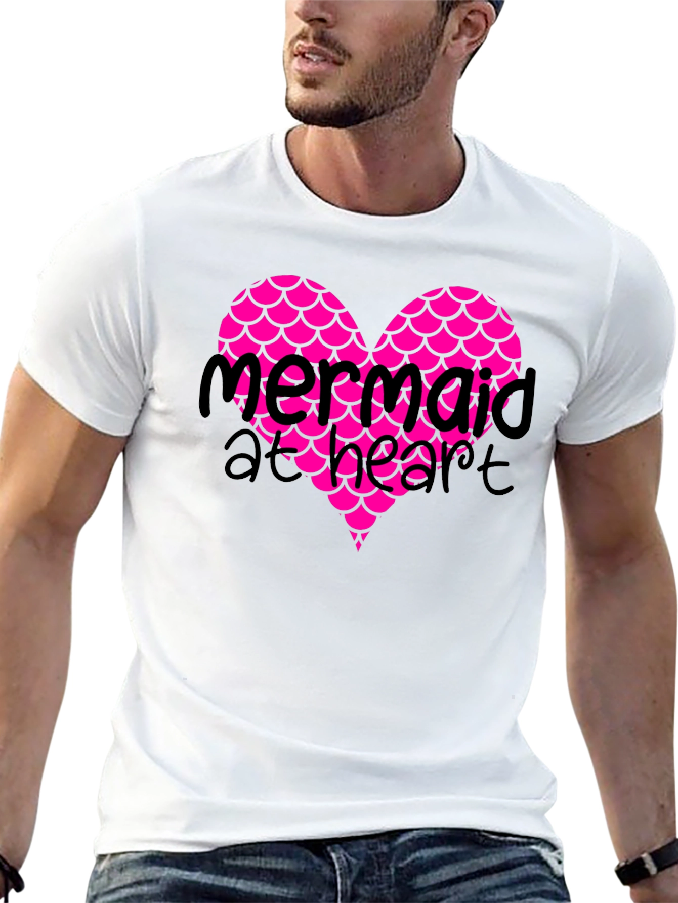 Black Mermaid at Heart Black Graphic T-Shirt view 13