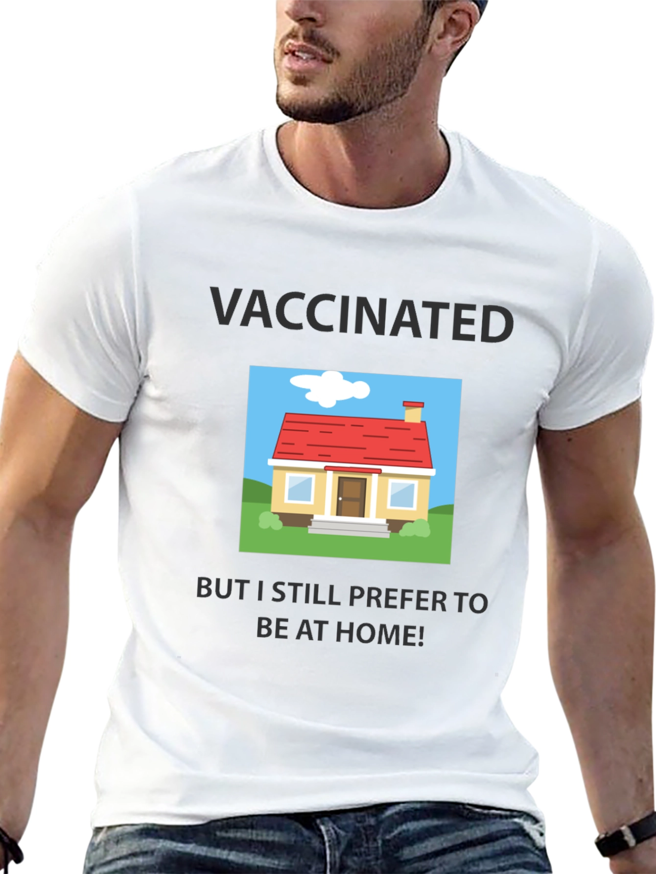 Black Vaccinated Stay-at-Home T-Shirt view 13