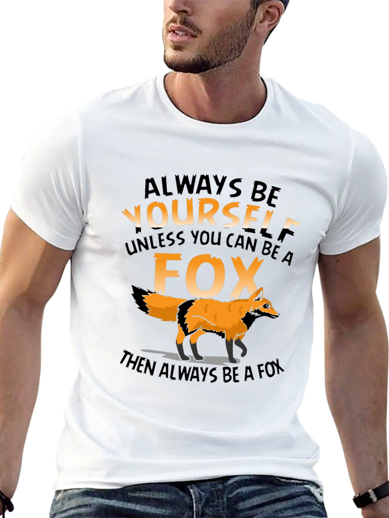 Black Always Be Yourself Fox Graphic Tee view 13