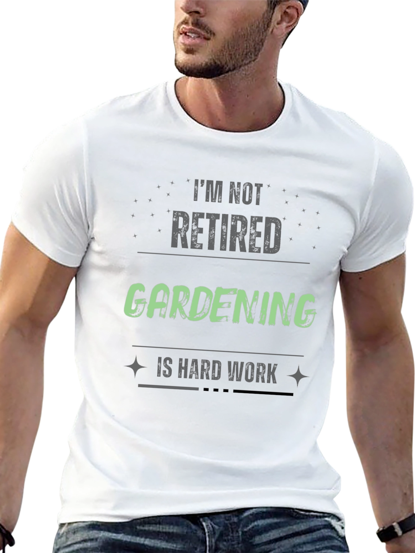 Black Gardening is Hard Work T-Shirt - Funny Retirement Tee view 13