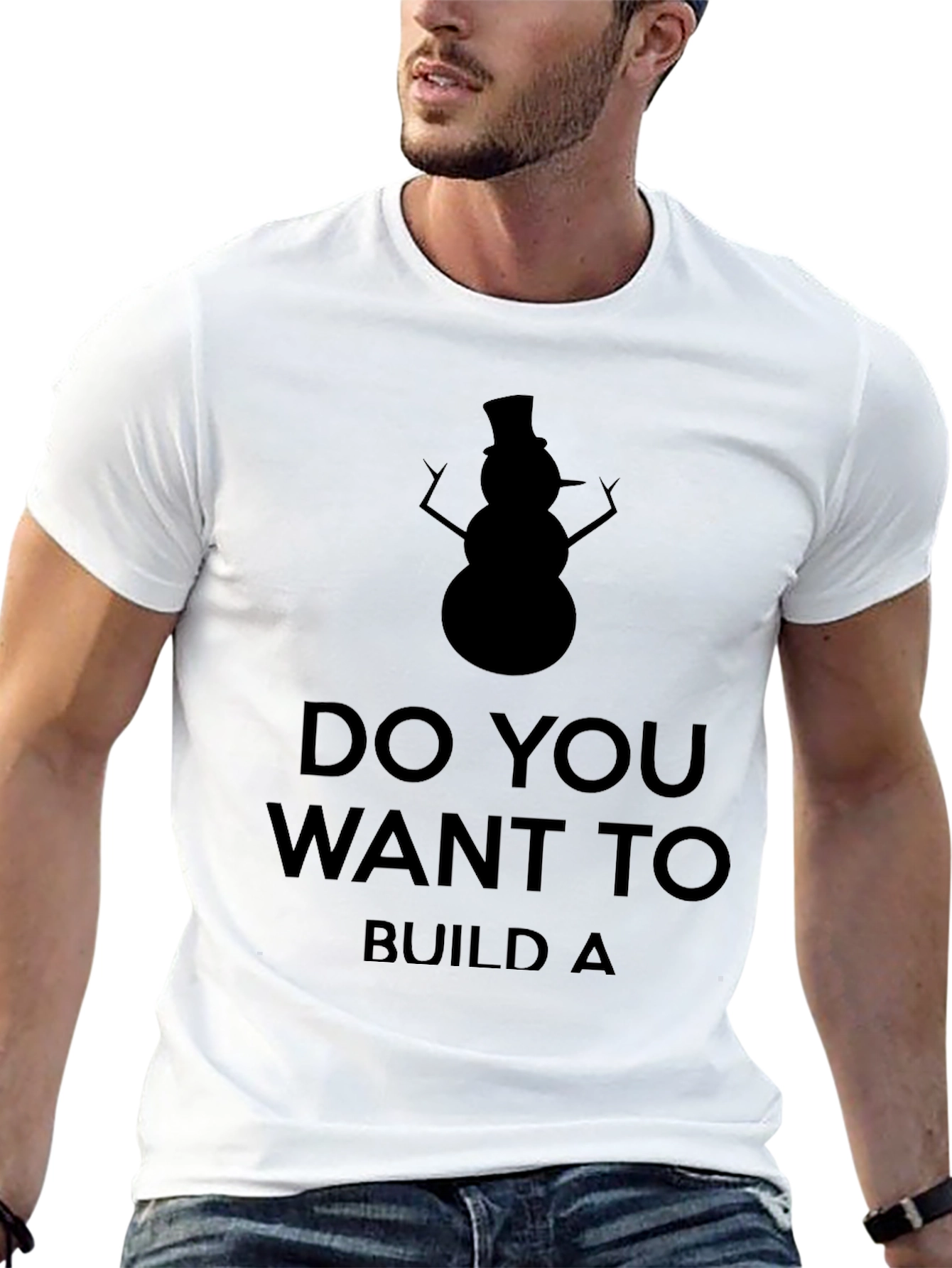 Black Snowman Build T-Shirt - Black view 13
