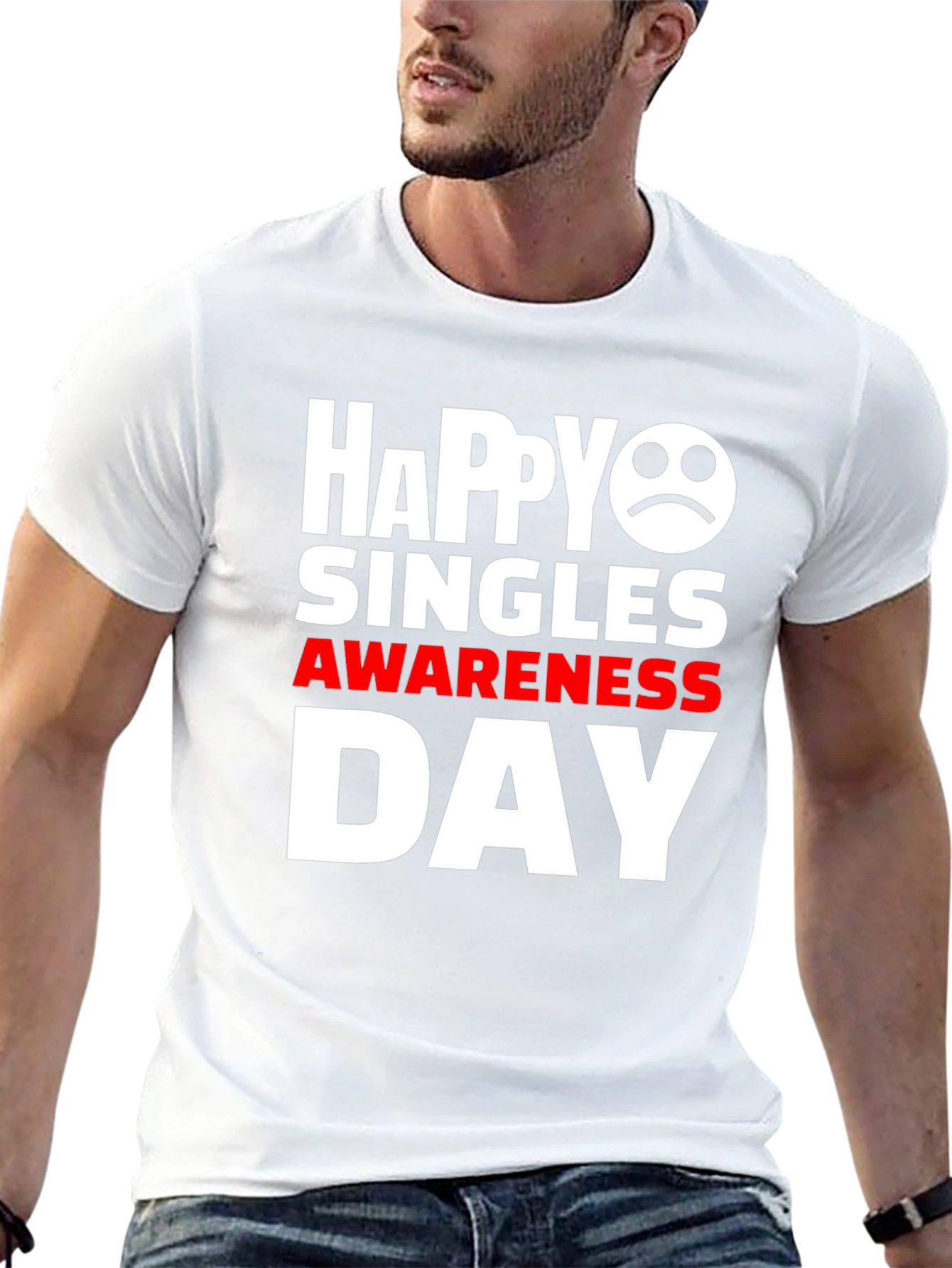 Black Happy Singles Awareness Day Graphic Tee view 13