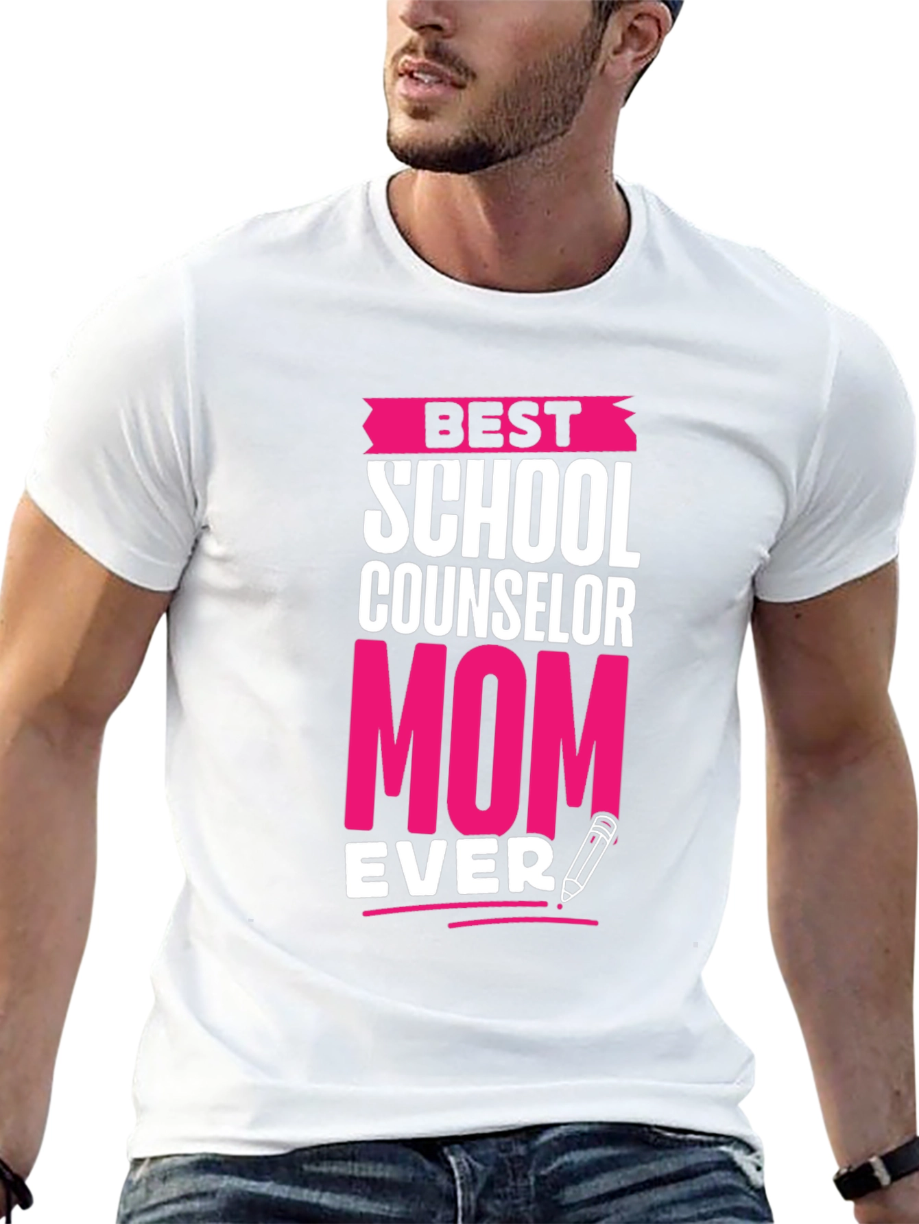 Black Best School Counselor Mom Ever T-Shirt view 13