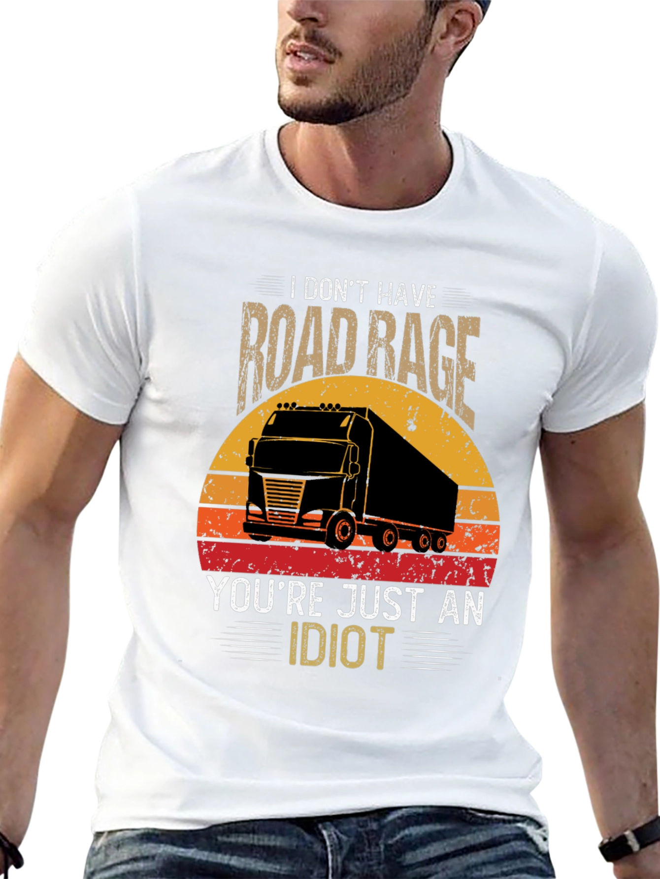 Black Road Rage Trucker T-Shirt - Funny Graphic Tee view 13
