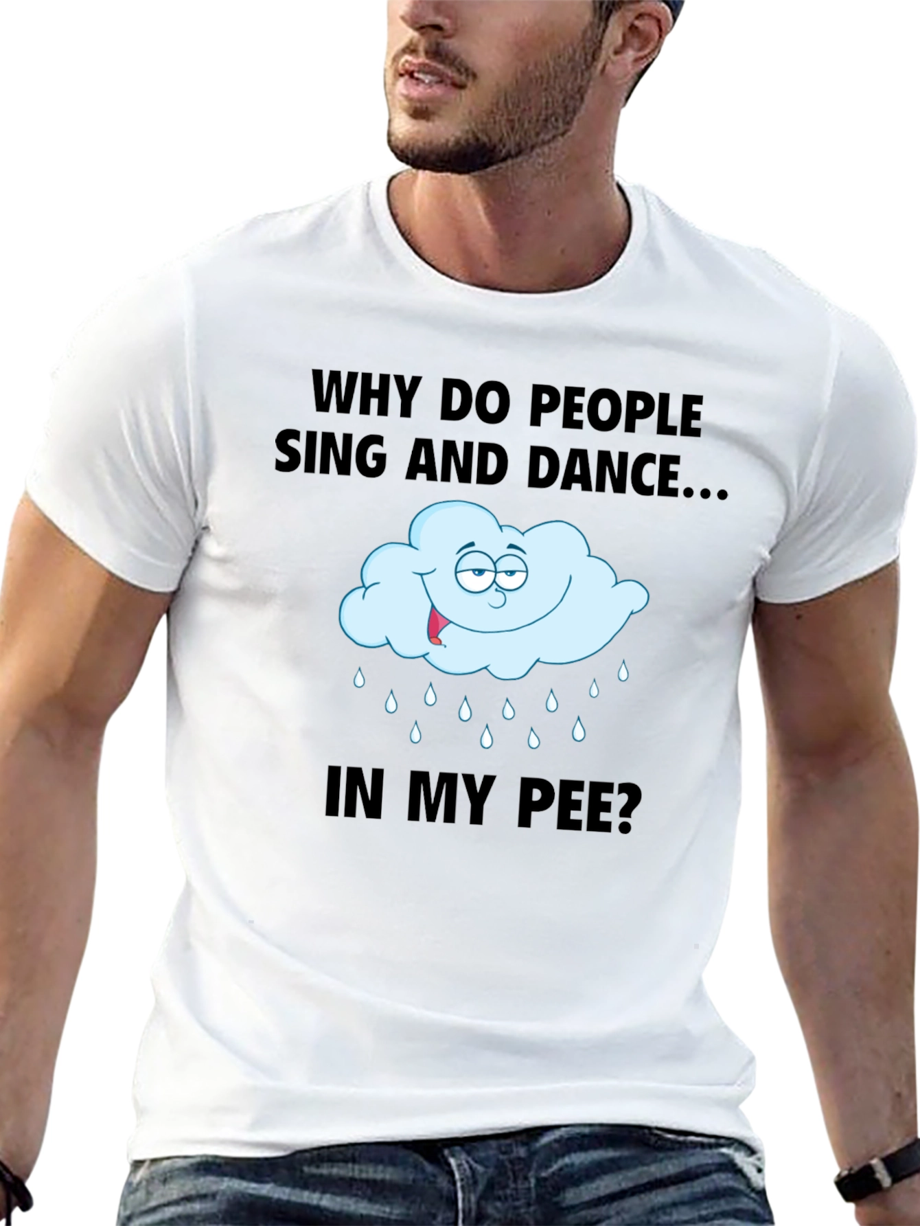 Black Funny 'Why Do People Sing...' Graphic T-Shirt view 13