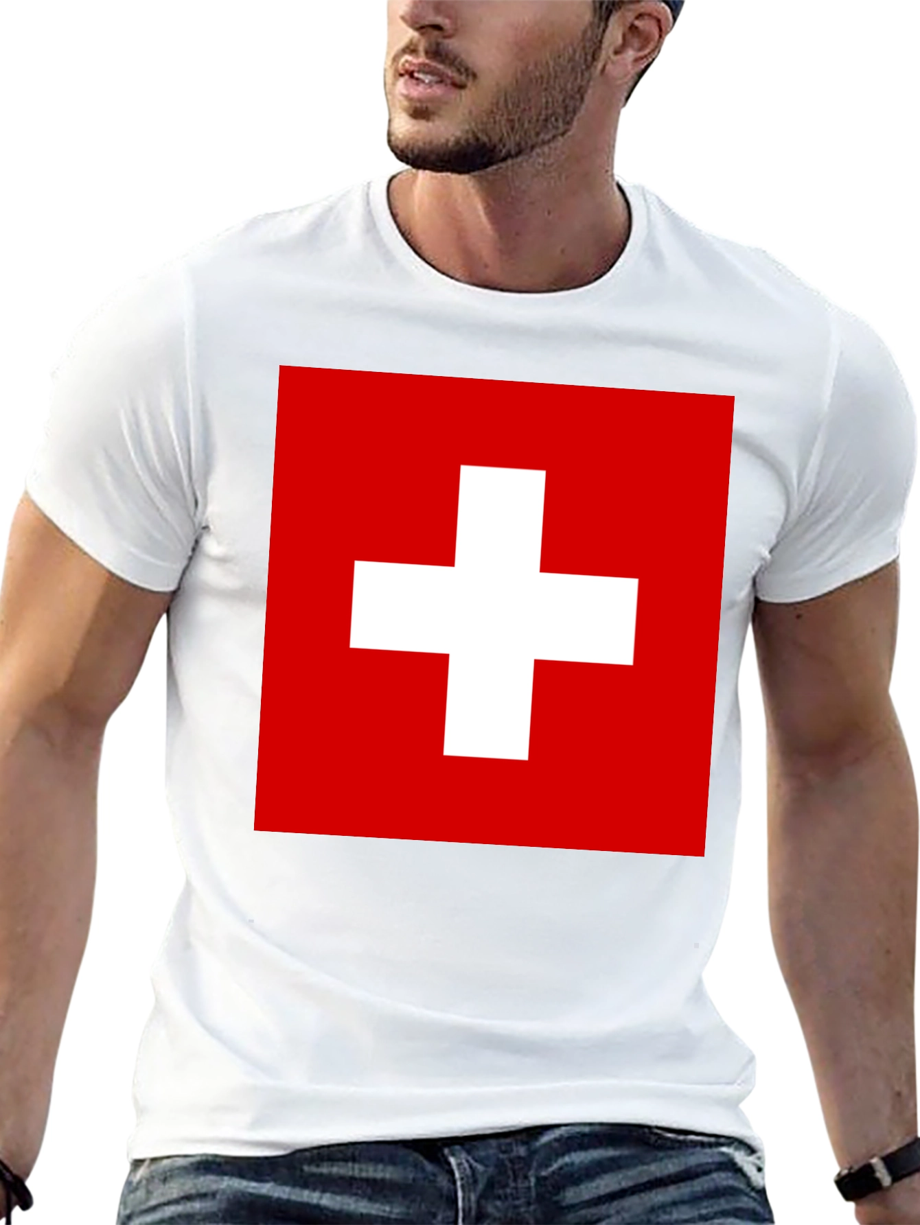 Black Switzerland Flag T-Shirt view 13