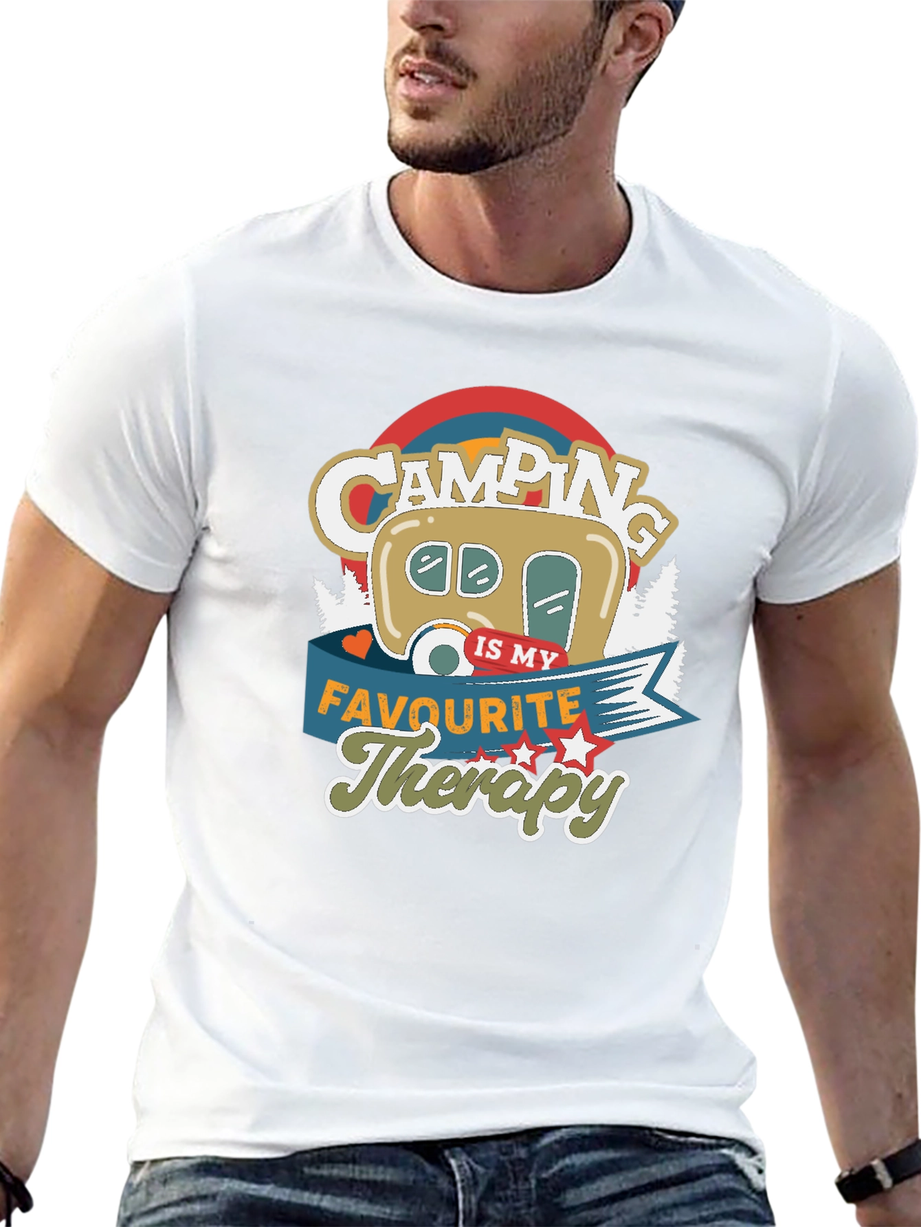 Black Camping Is My Favourite Therapy T-shirt view 13