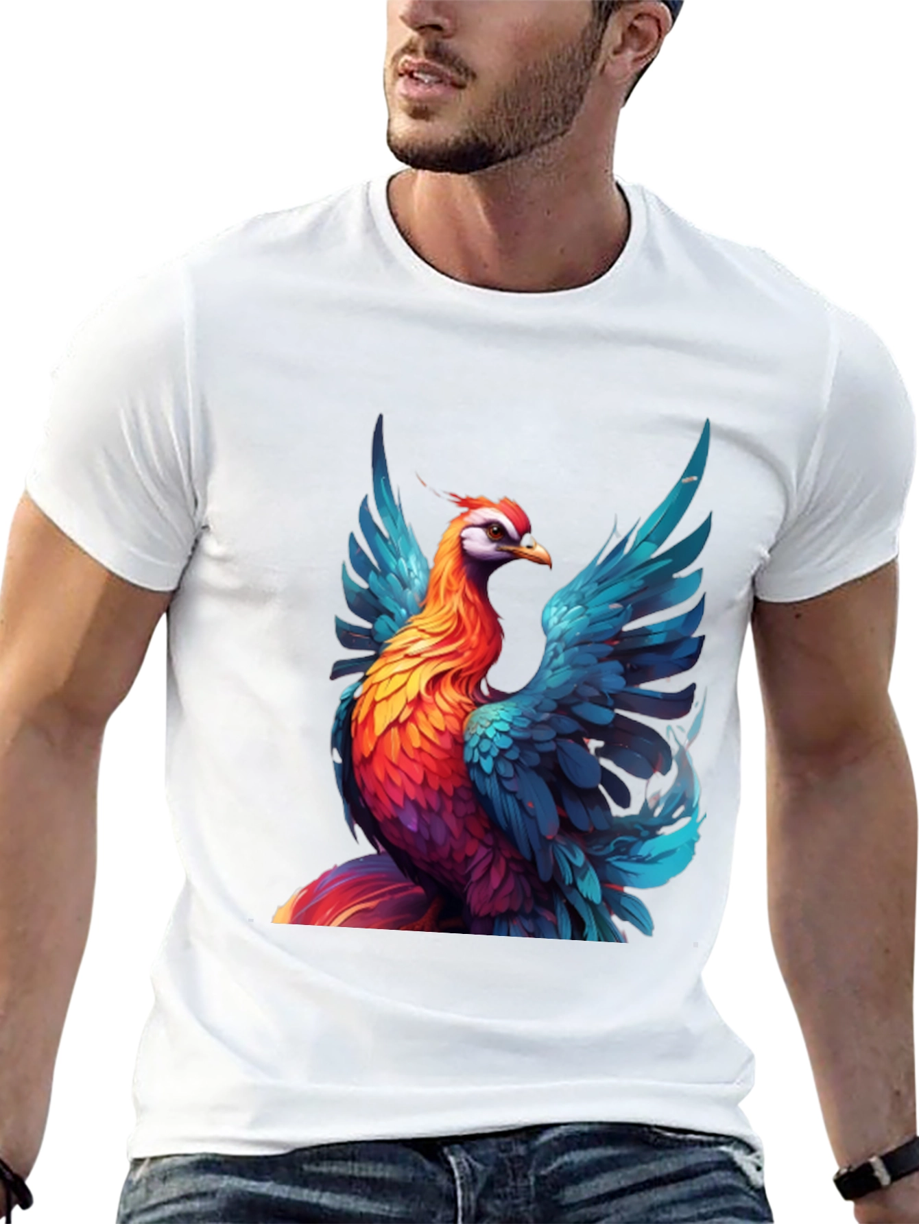 Black Vivid Phoenix Graphic T-Shirt - Bold Style view 13