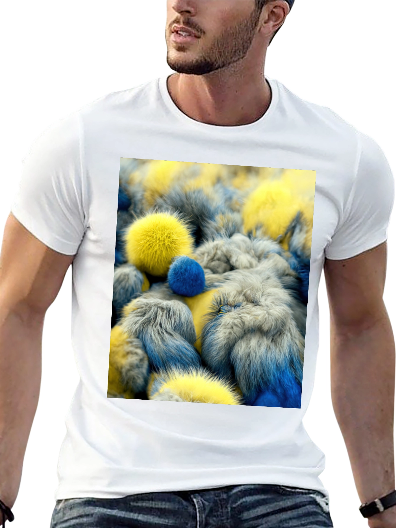 Black Fluffy Pom-Pom T-Shirt view 13