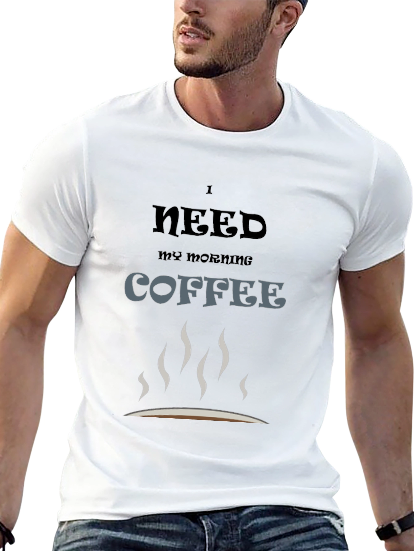 Black I Need Coffee T-Shirt - Morning Coffee Lover view 13