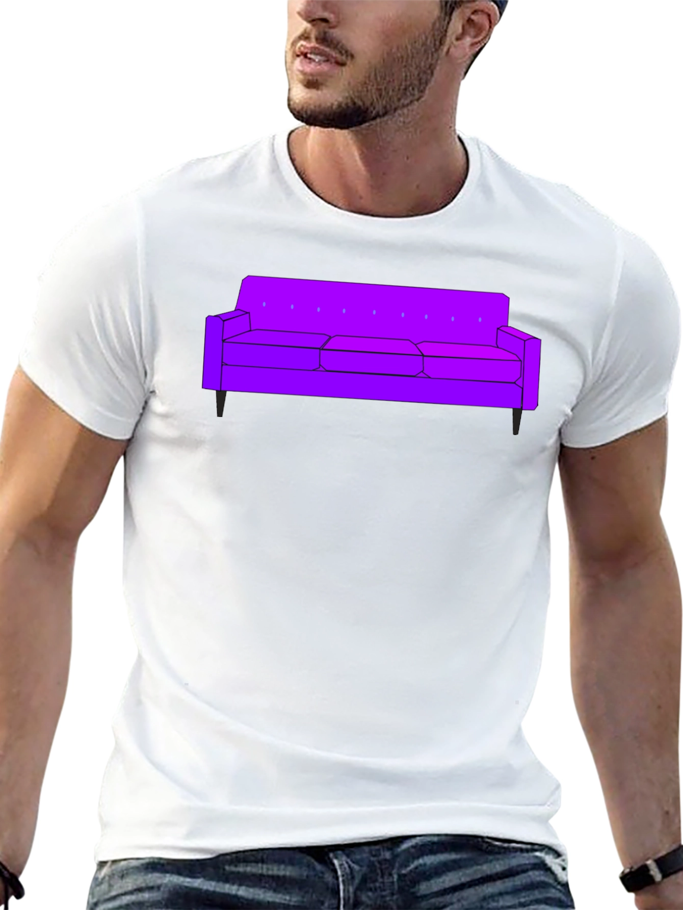 Black Purple Couch Graphic Tee - Modern Comfort view 13