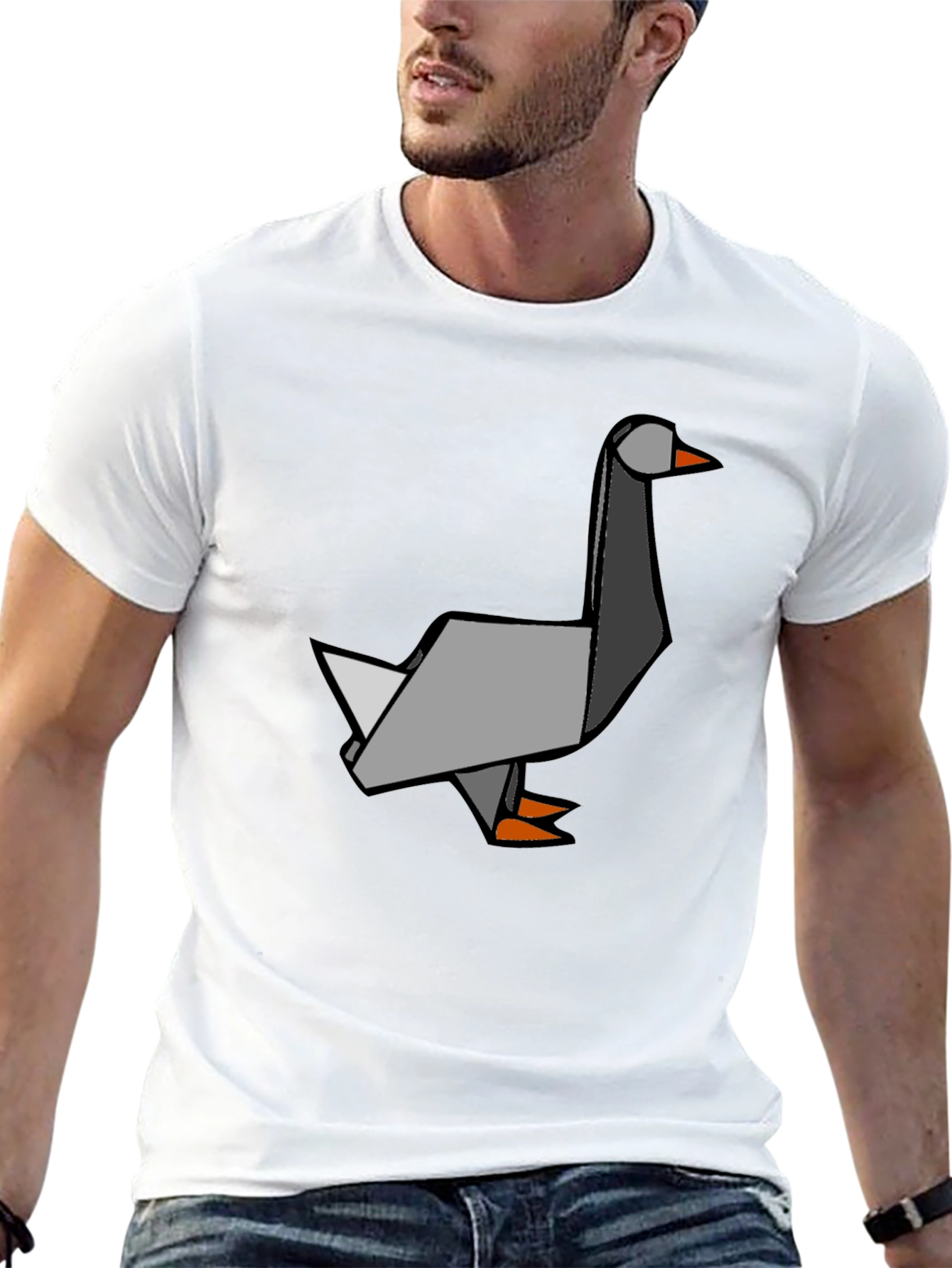 Black Origami Goose Graphic Tee - Unique Style view 13