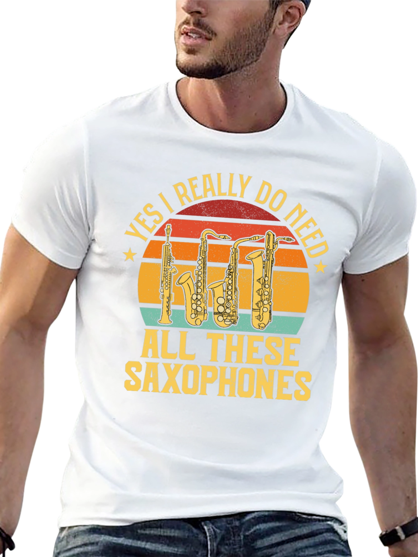 Black Saxophone Lover T-Shirt - Yes I Really Do Need Saxophones view 13
