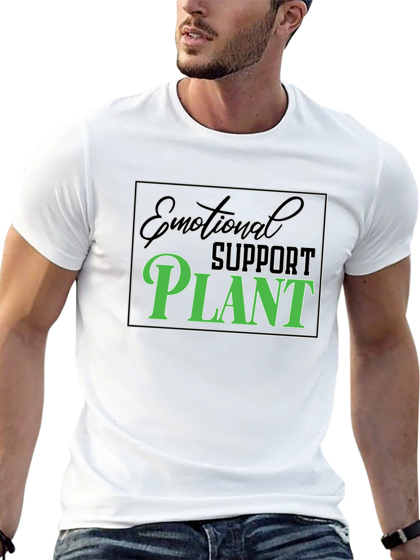 Black Emotional Support Plant Graphic T-Shirt view 13