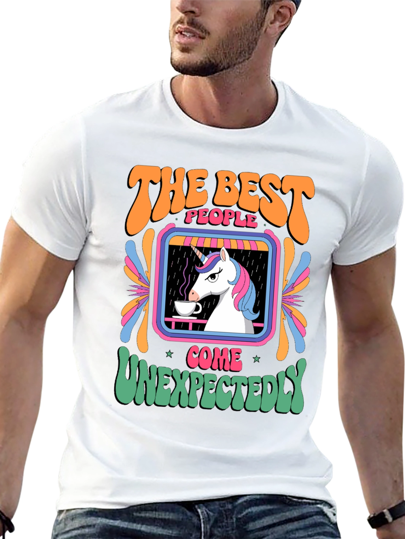Black Unicorn Coffee T-Shirt - Best People Come Unexpectedly view 13