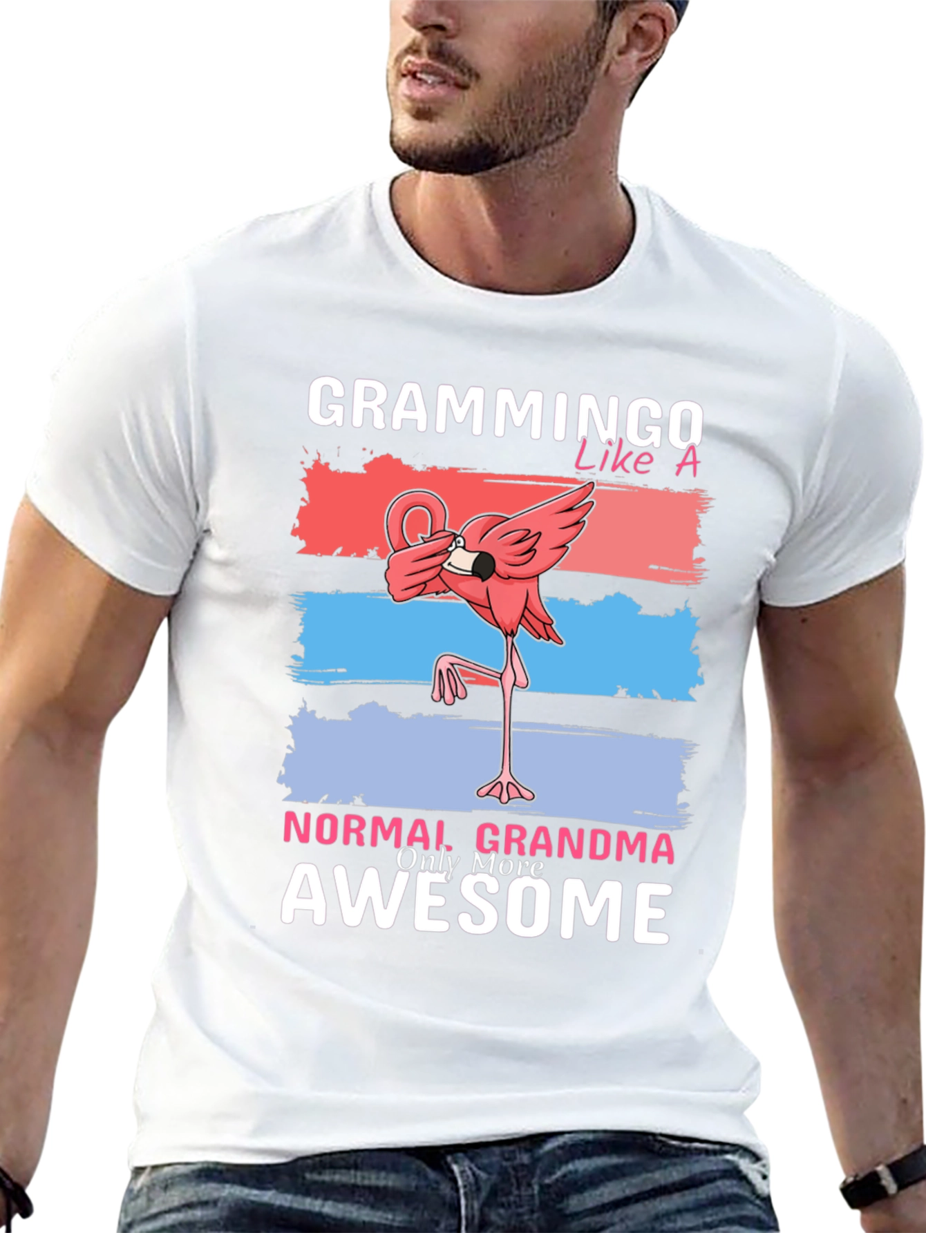 Black Grammingo Flamingo Grandma T-Shirt view 13