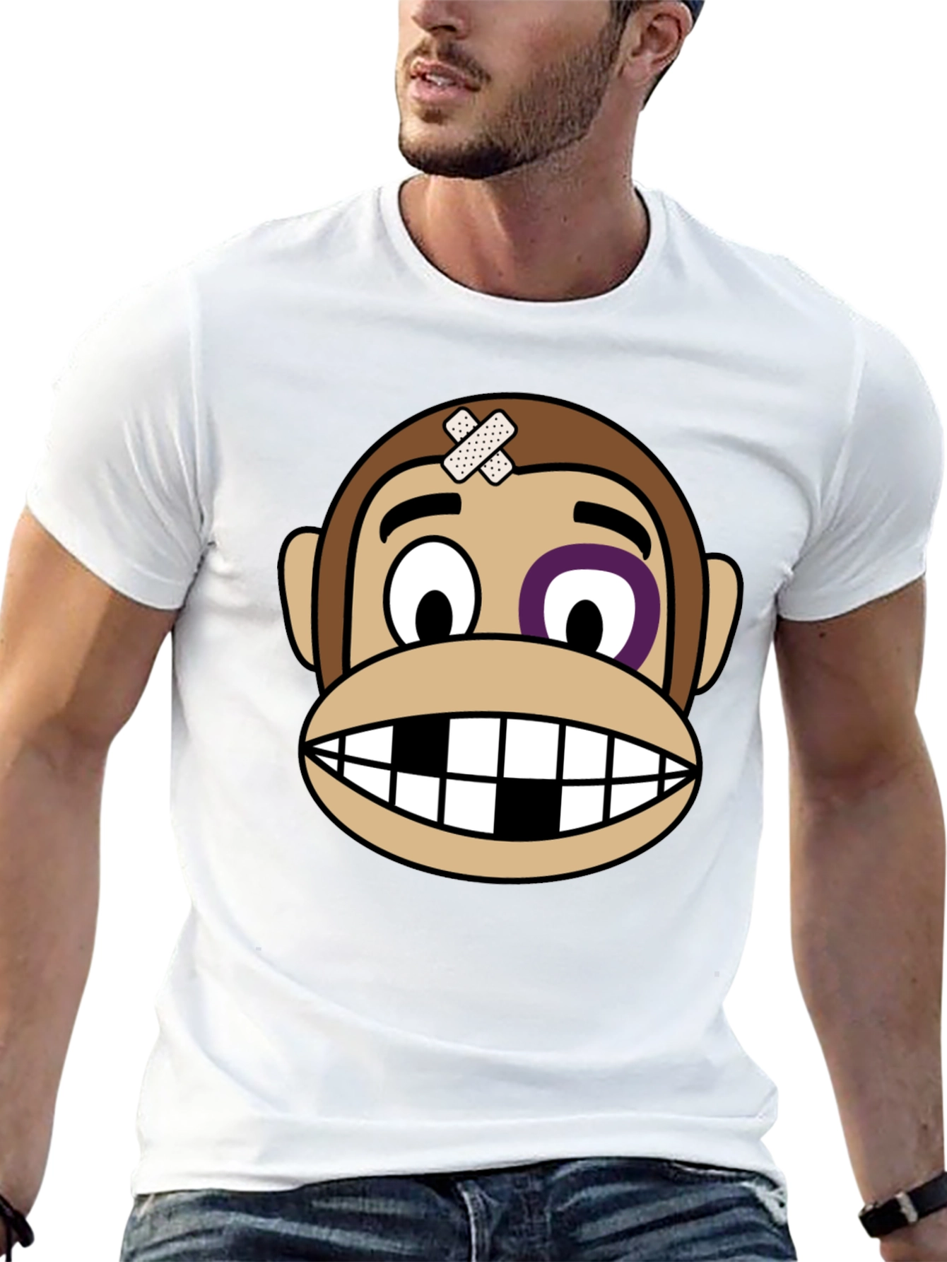 Black Funny Monkey Graphic T-Shirt view 13