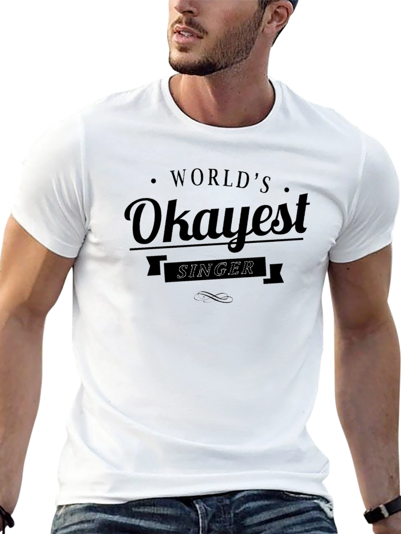 Black World's Okayest Singer T-Shirt Funny Graphic Tee view 13