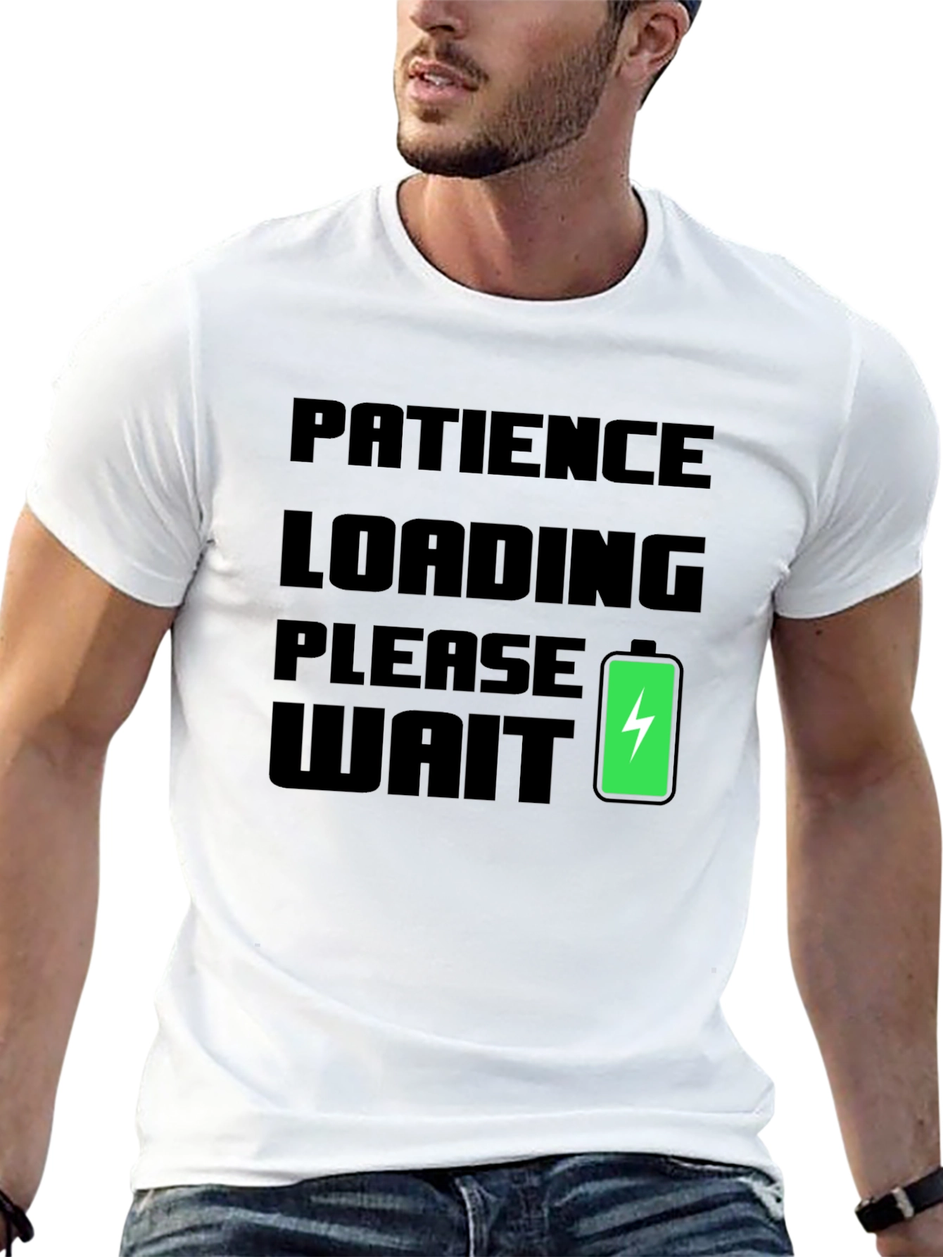 Black Patience Loading Funny Graphic Tee view 13