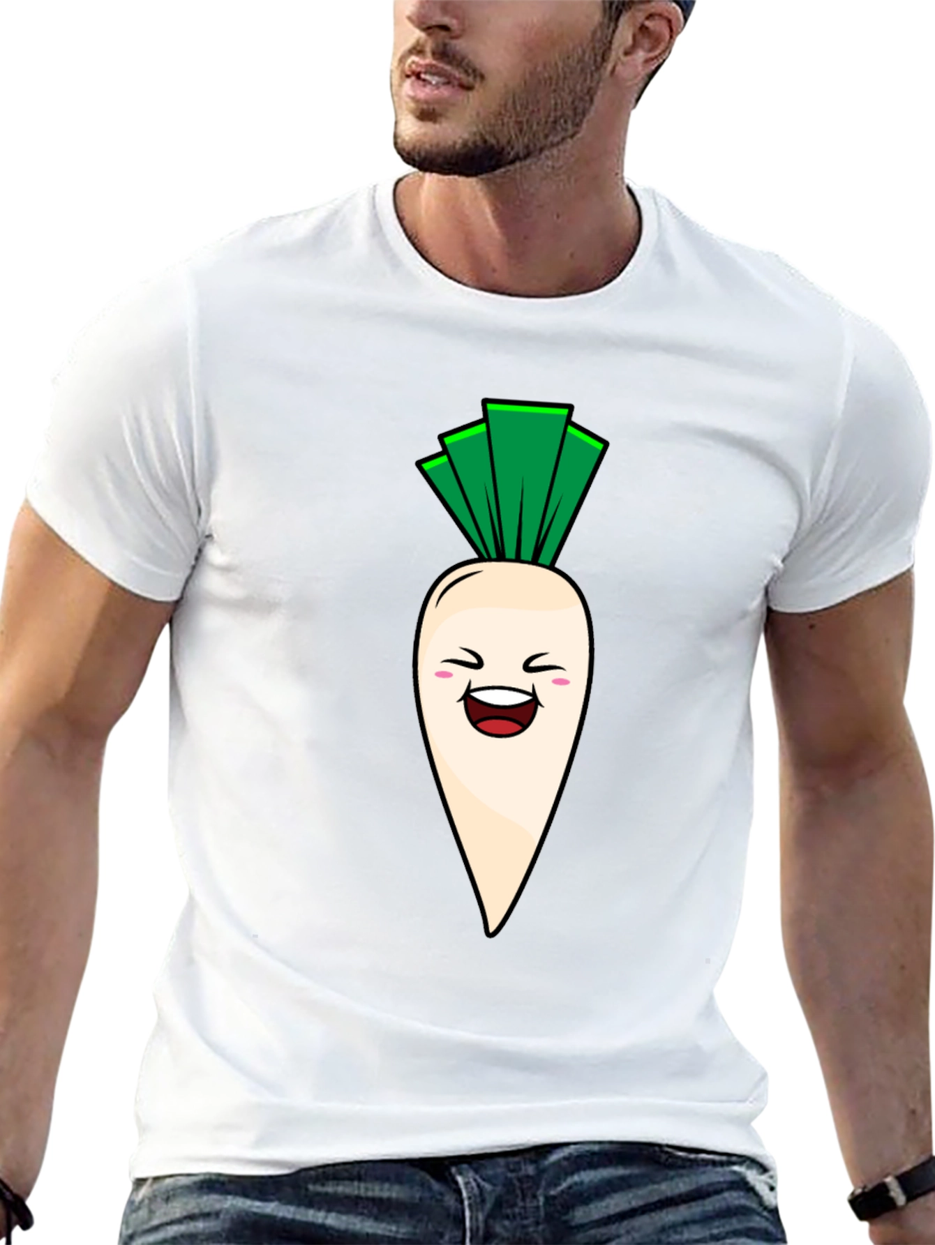 Black Funny Radish Graphic T-Shirt - Unisex view 13