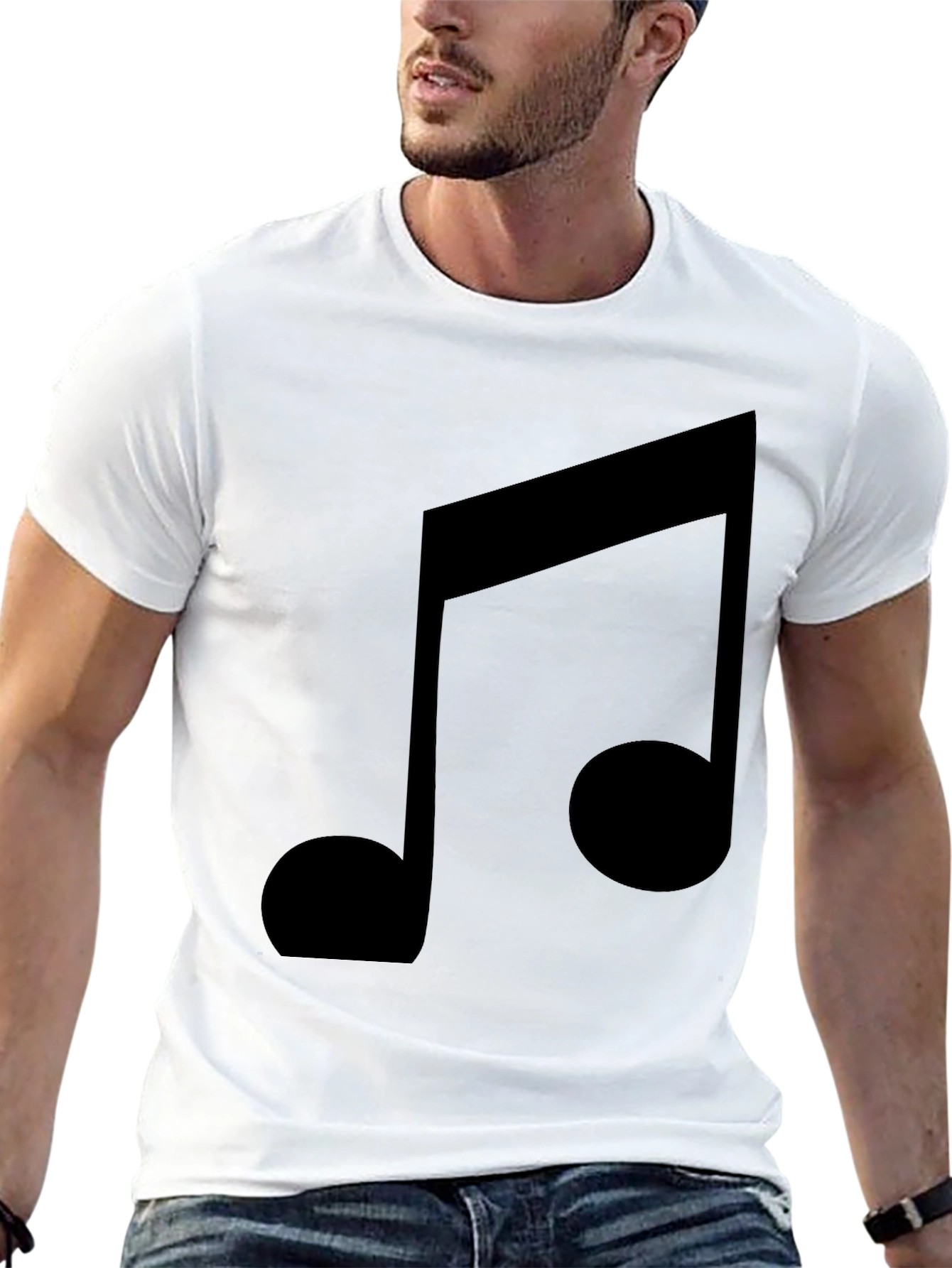 Black Musical Note Graphic Black T-Shirt view 13