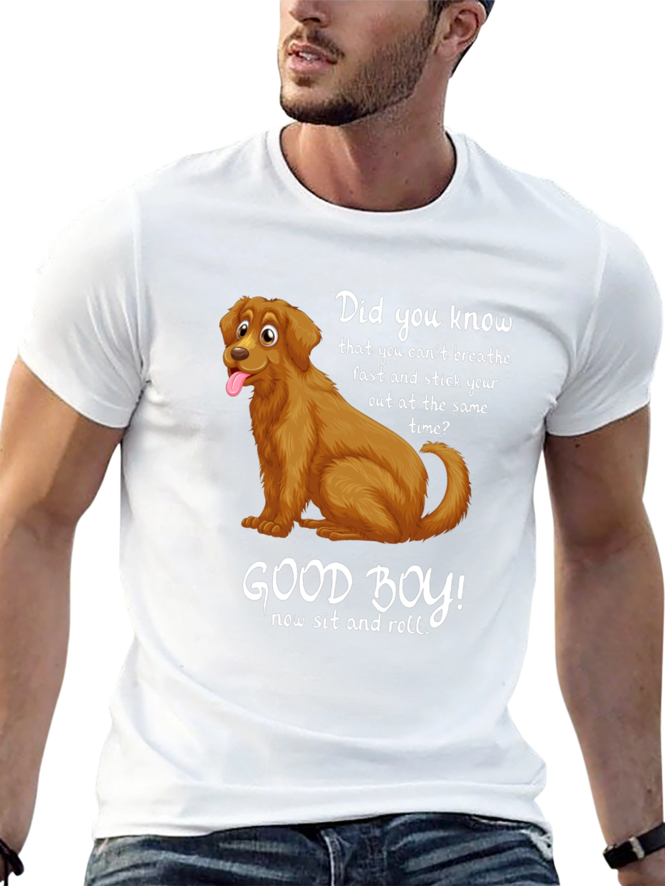 Black Funny Dog T-Shirt: Good Boy Design view 13