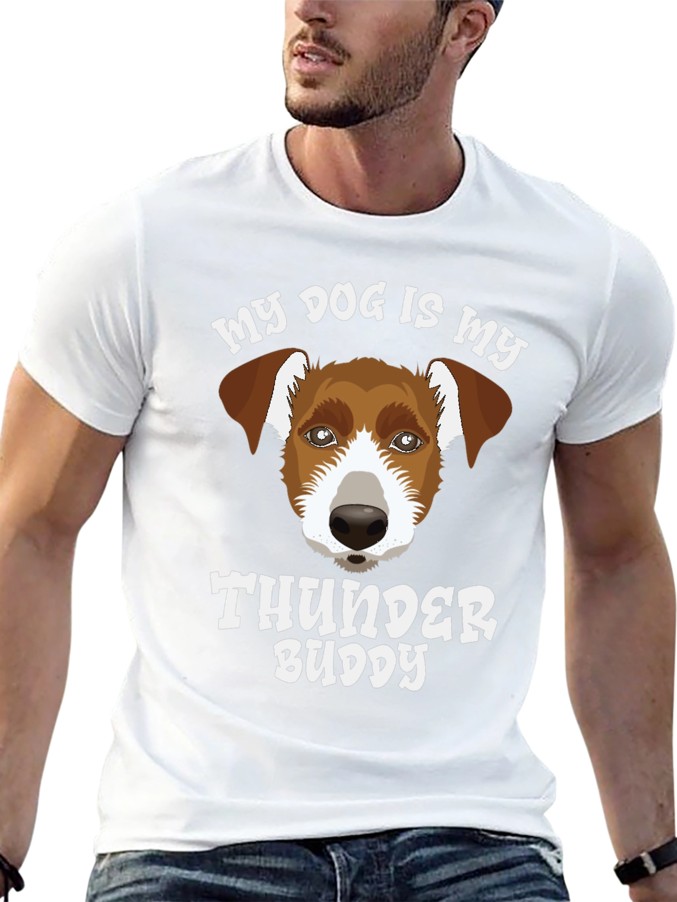 Black Dog Lover T-Shirt - My Dog Is My Thunder Buddy view 13